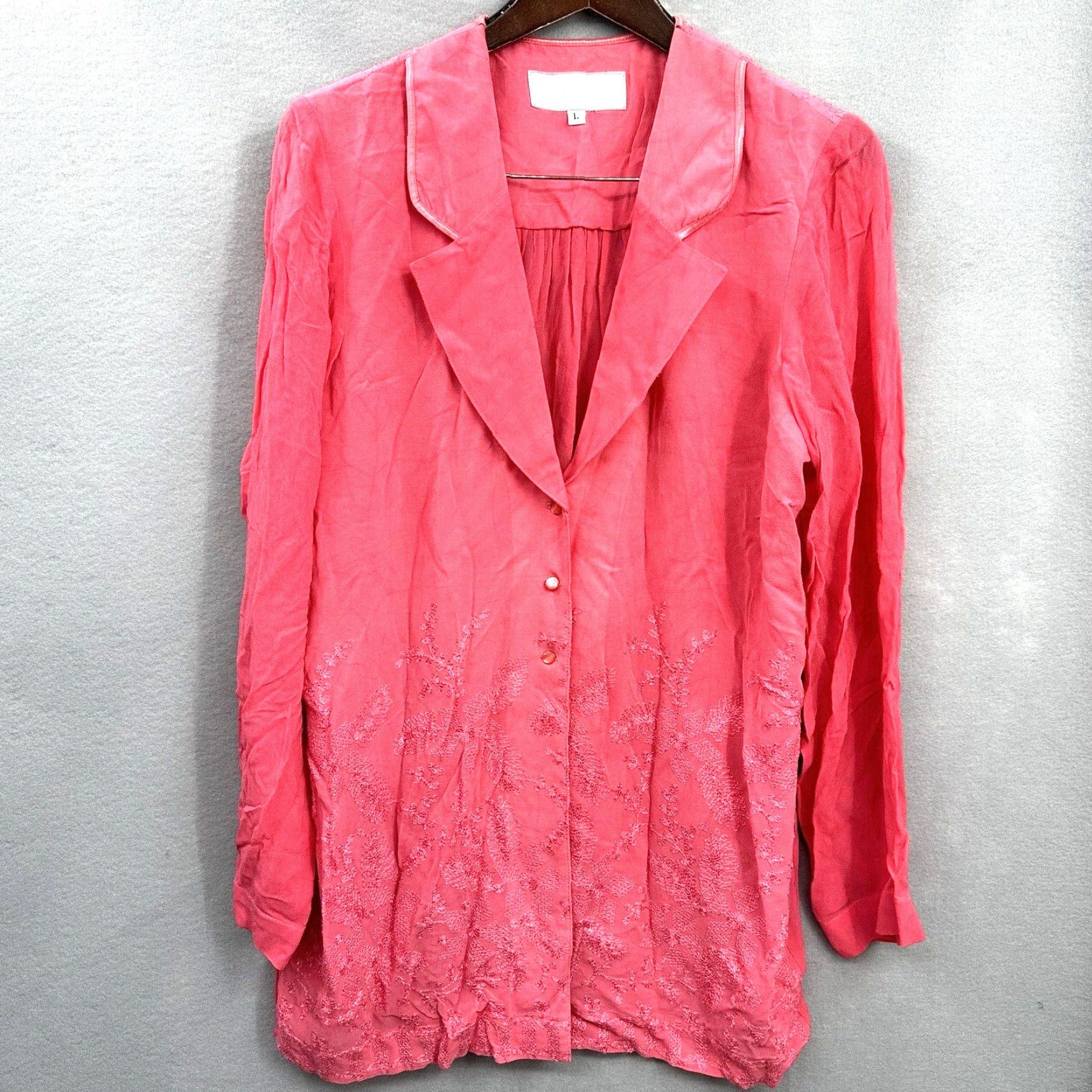 Vintage VINTAGE Dorothy Schoelen Shirt Womens L Pink 90s Vintage Boho Kimono Embroidered Y2K Platinum By Dorothy Schoelen Artsy Jacket Quiet Luxury Size L / US 10 / IT 46 - 2 Thumbnail
