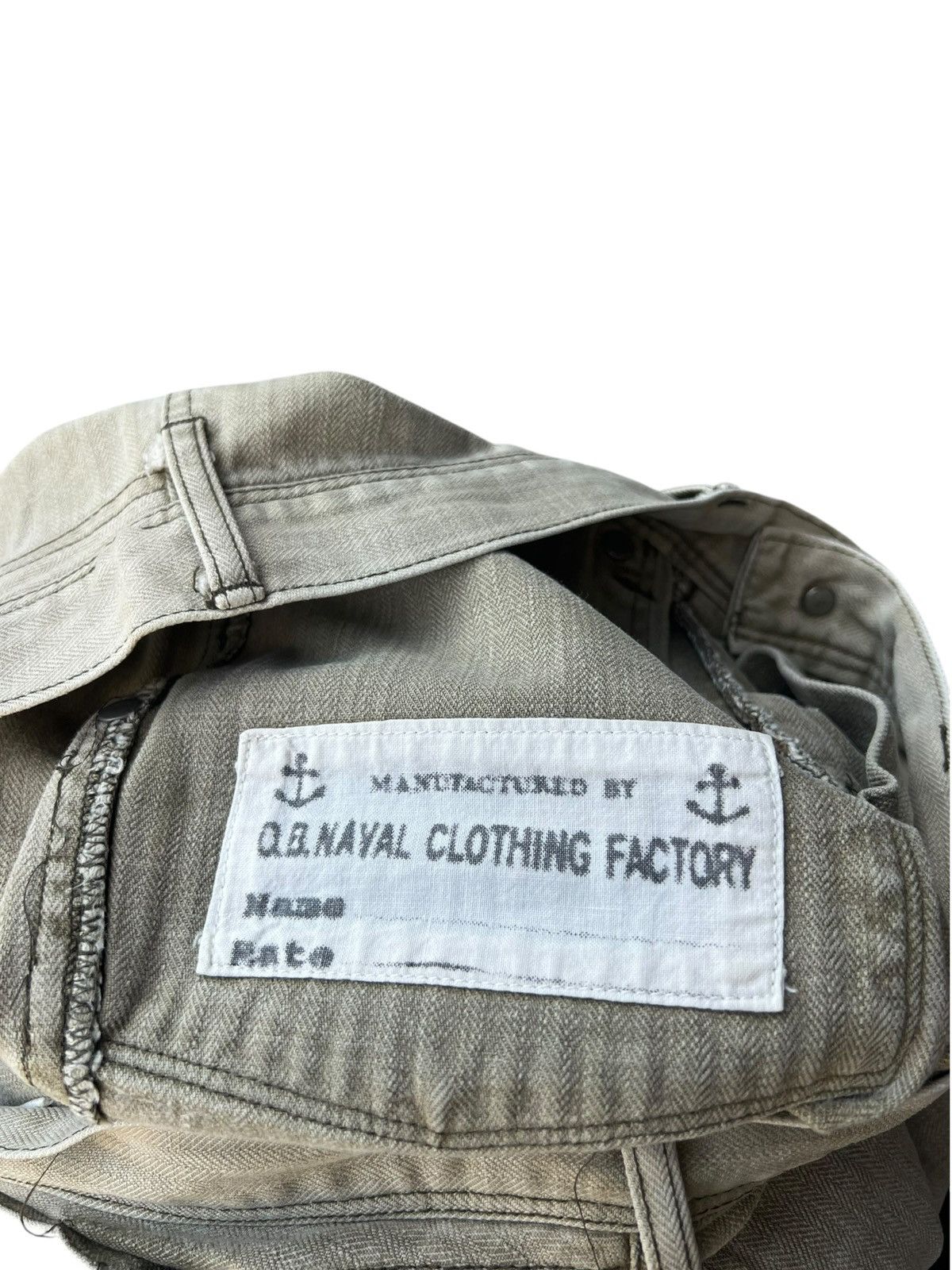 Vintage Old Betty’s Japan Fade Olive Green HBT Striped Cargo Trouser Size US 30 / EU 46 - 21 Thumbnail