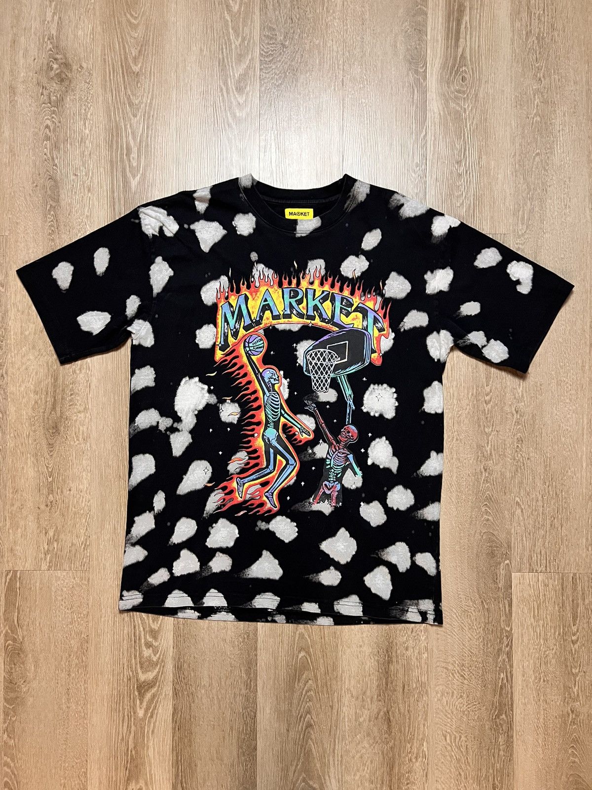 Market Market Skelly Digital Dunk T-Shirt 'Black Bleach Dye' Size US XL / EU 56 / 4 - 1 Thumbnail