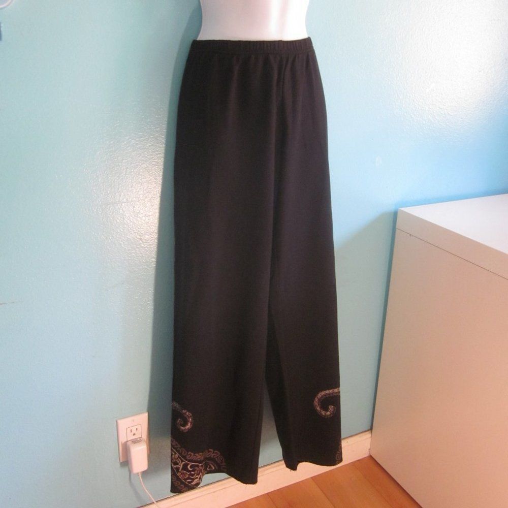 Vintage LA Blend Black Cotton Womens Sweatpants Size L Loungewear Size 29" - 7 Thumbnail