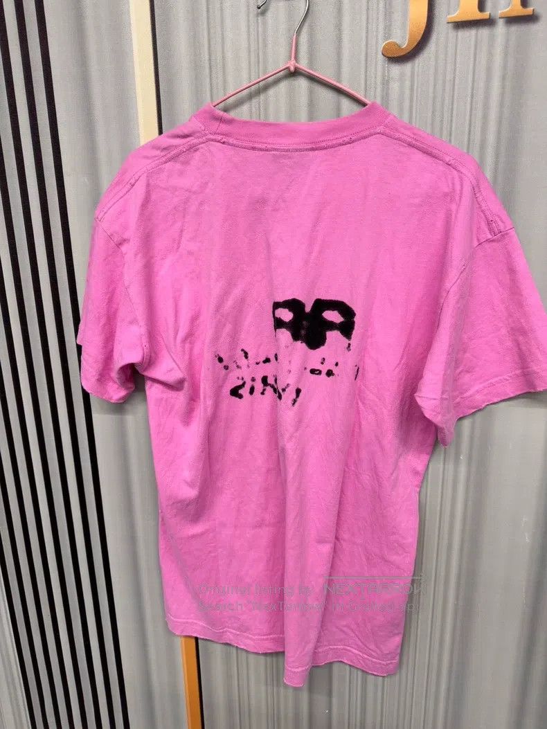 Balenciaga Balenciaga Pink Double B Ink Splatter Logo Short Sleeve T- Size US XS / EU 42 / 0 - 2 Thumbnail