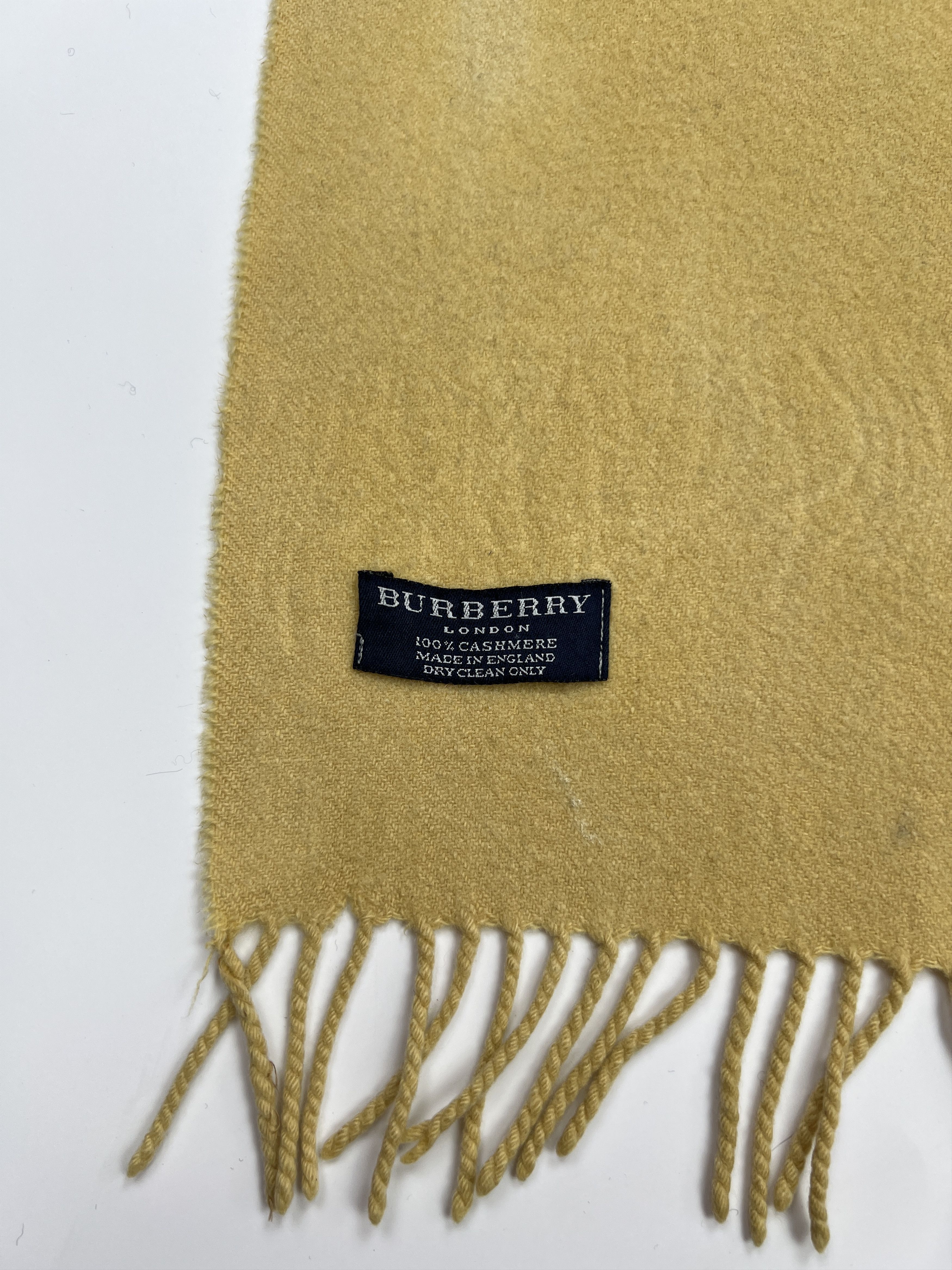 Burberry Vintage Burberry 2M Yellow Cashmere Scarf Embroidered Size ONE SIZE - 5 Thumbnail