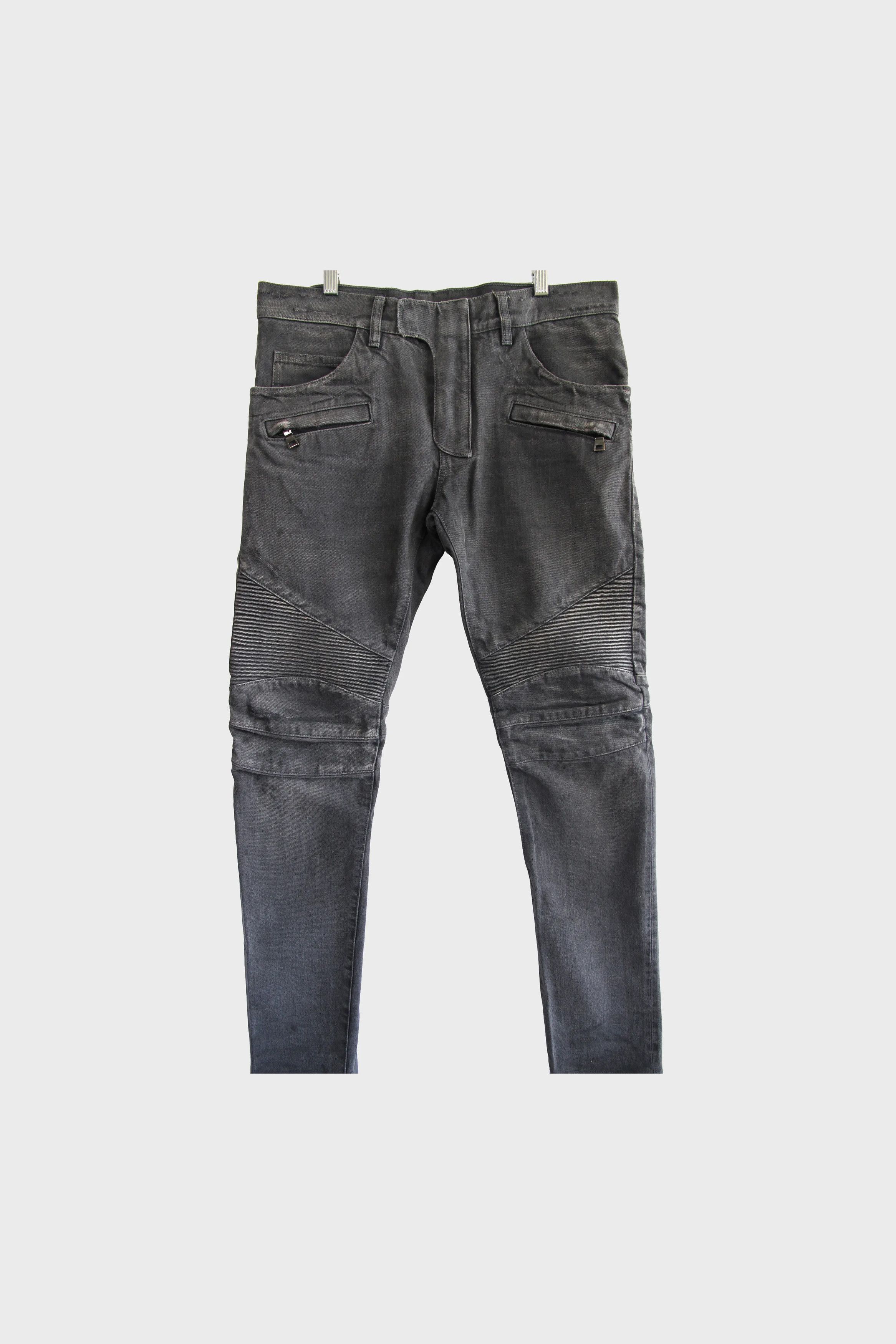 Balmain Japanese Redline Selvage Denim Biker Jeans 31