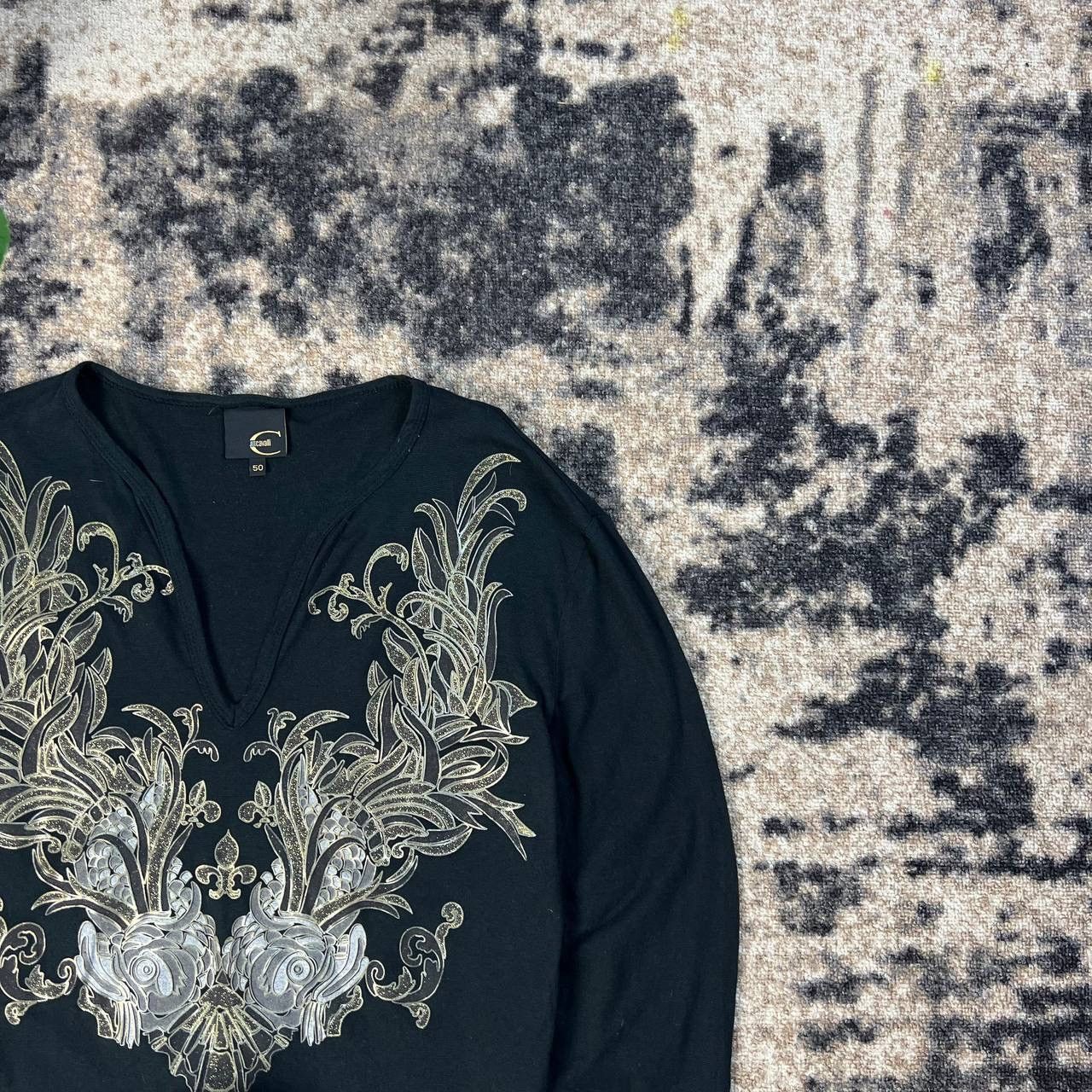 Just Cavalli Just Cavalli Avant Garde Style V-Neck Long Sleeve Size L / US 10 / IT 46 - 2 Thumbnail
