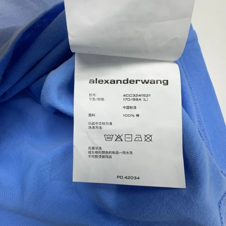 Alexander Wang Alexander Wang Blue Logo Fitted T-Shirt - Size L / US 10 / IT 46 - 2 Thumbnail