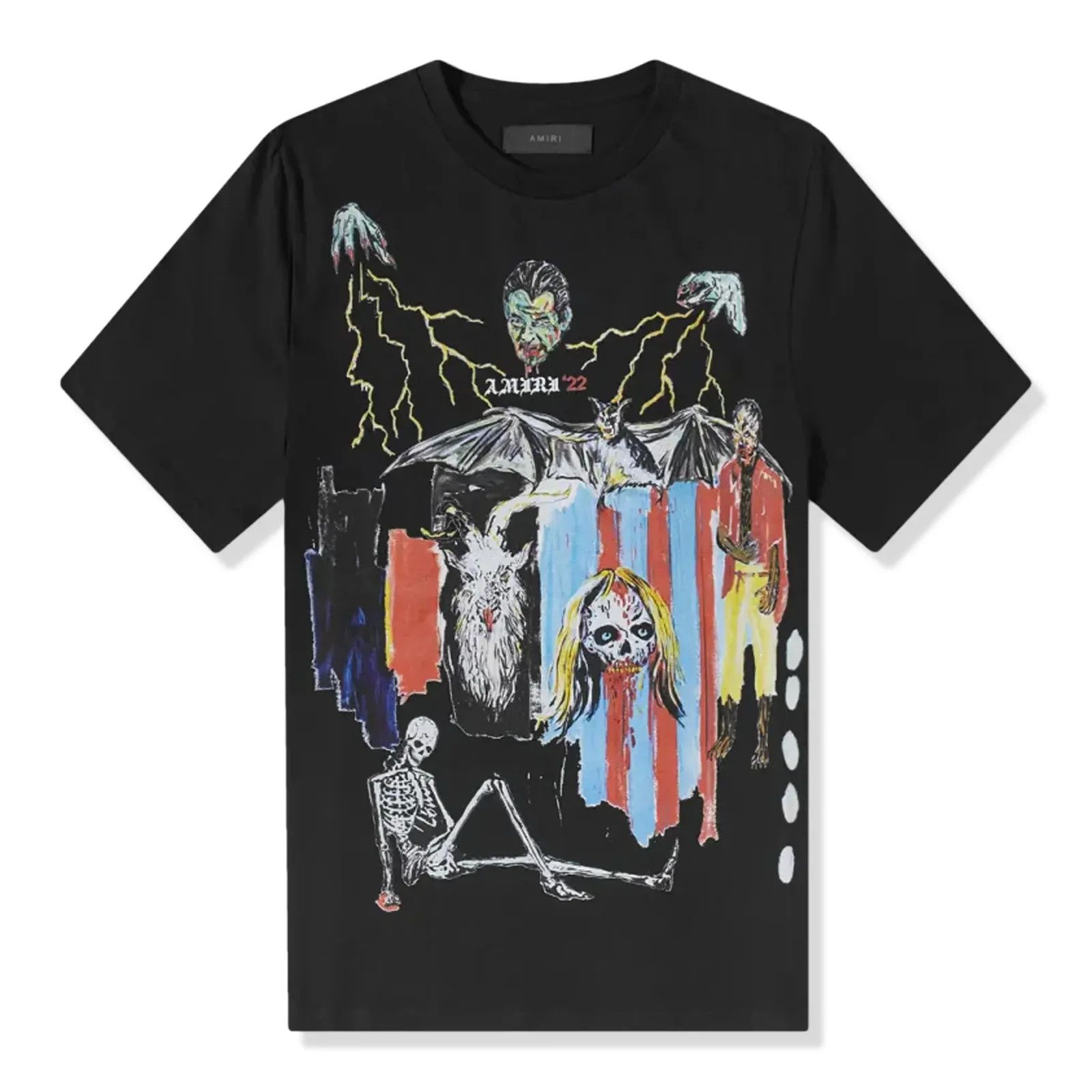 Amiri × Wes Lang o1w1db10125 Blood Short Sleeve T-Shirt in Black Size US L / EU 52-54 / 3 - 1 Thumbnail