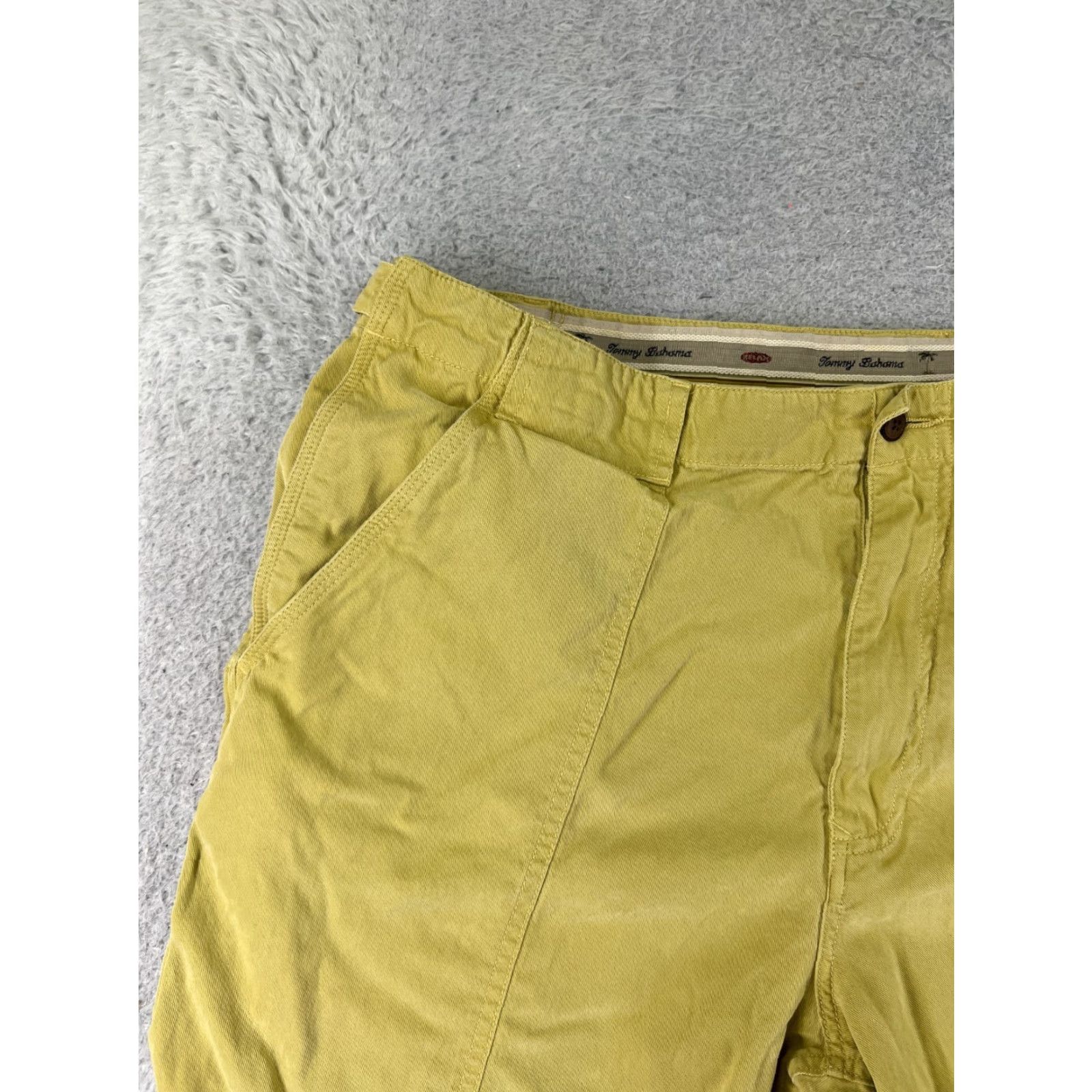 Tommy Bahama VINTAGE Tommy Bahama Shorts Mens Chino 35 Green Cotton Tencel Pleated Beach Vacation Size US 35 - 4 Thumbnail