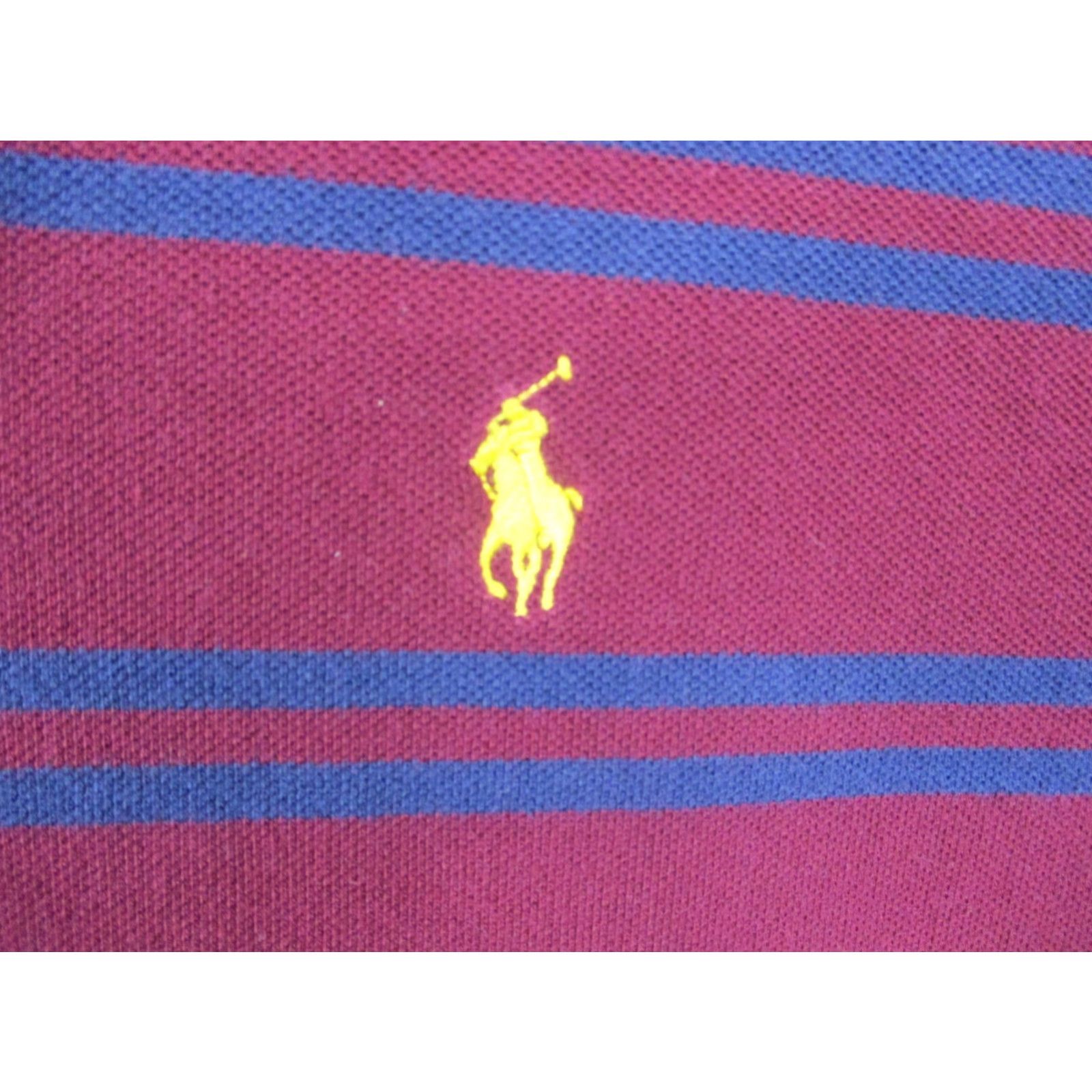 Ralph Lauren Polo Ralph Lauren Shirt XL Maroon Stripe Pony Short Sleeve - Men, Polo, Red, Striped, 100% Cotton Size US XL / EU 56 / 4 - 3 Thumbnail