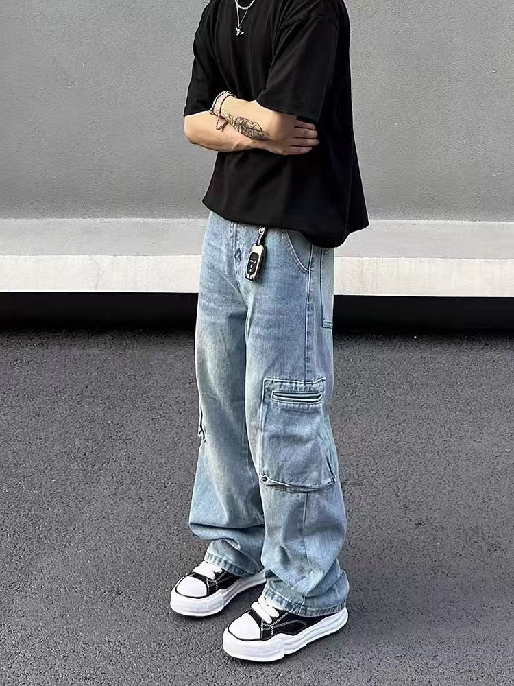 Japanese Brand × Jean Vintage Light Blue Workwear Straight Leg Loose Jeans Size US 32 / EU 48 - 1 Thumbnail