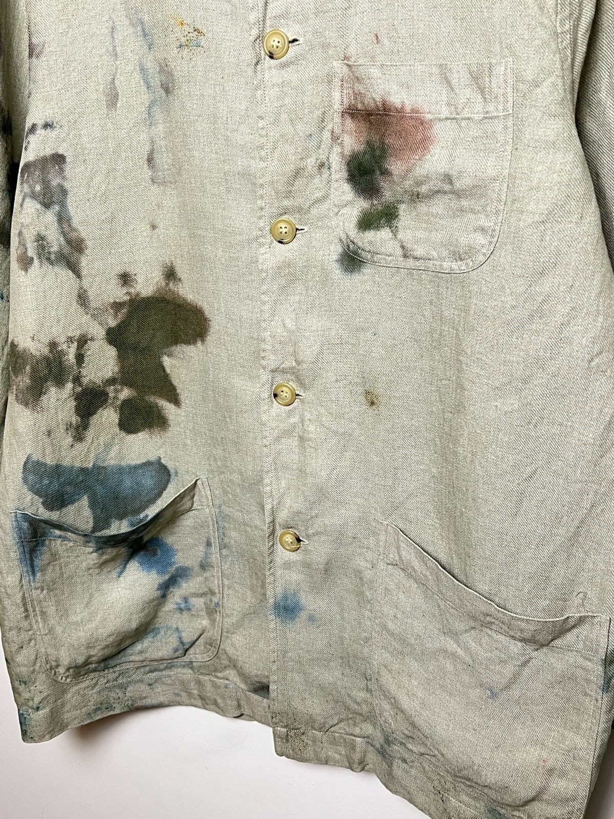 Kenzo kenzo custom tie dye y2k painters work/chore linen jacket Size US M / EU 48-50 / 2 - 5 Thumbnail