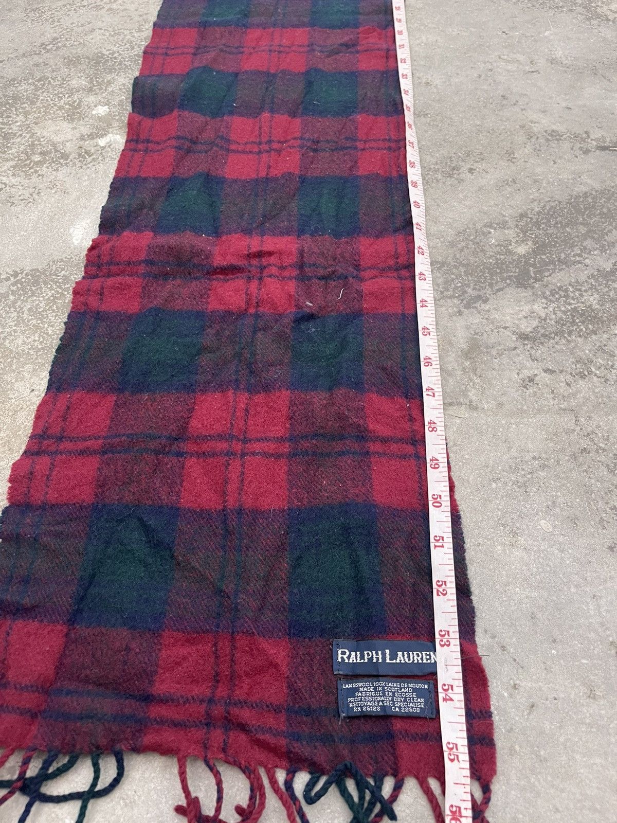 Polo Ralph Lauren VINTAGE Ralph Lauren Lambswool Plaid Scarf Made In Scotland Size ONE SIZE - 6 Thumbnail