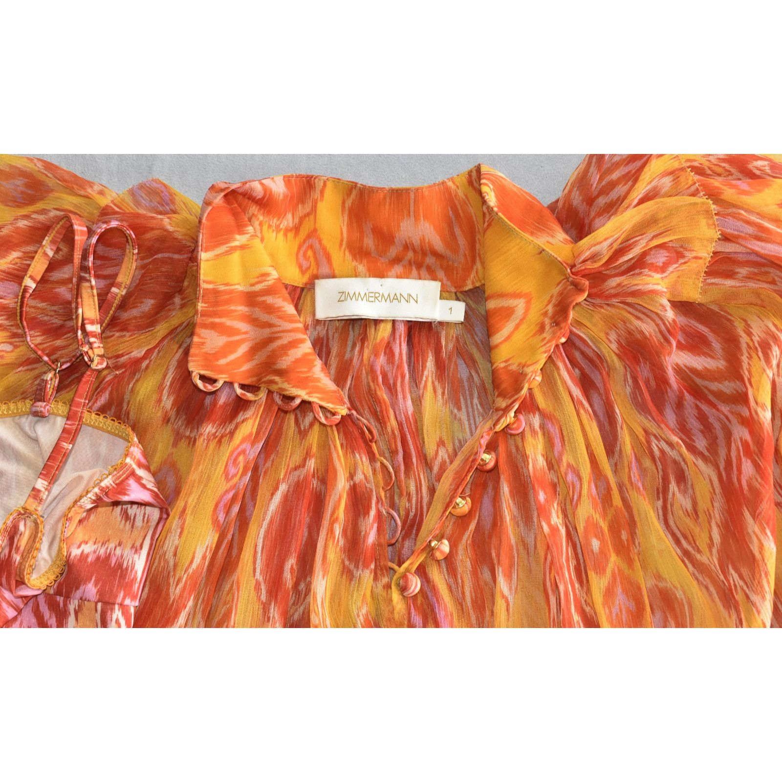 Zimmermann NEW ZIMMERMANN Ikat Chiffon Brightside Blouse Top 2pc Set Size M / US 6-8 / IT 42-44 - 8 Thumbnail