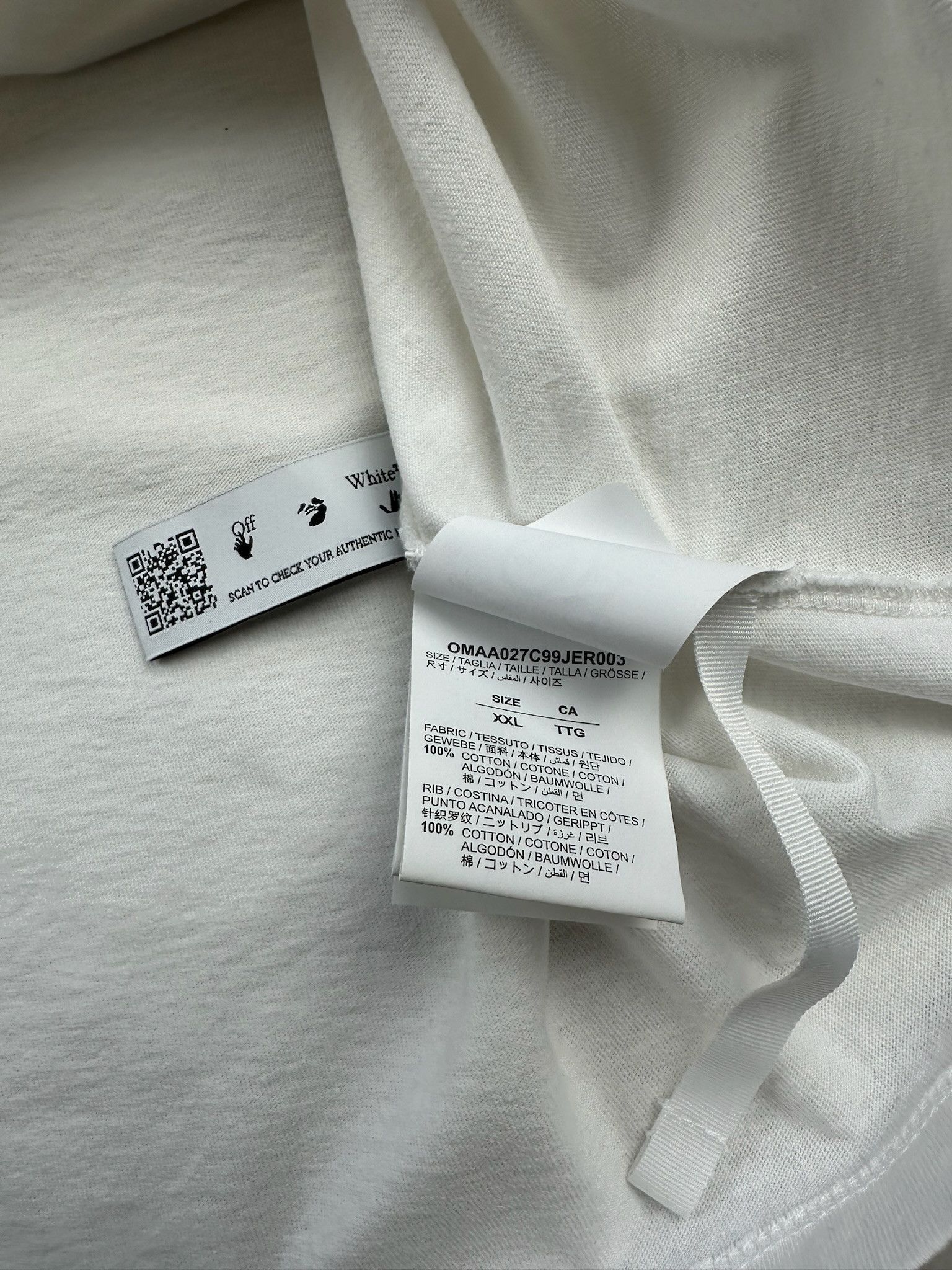 Off-White Off-White Caravaggio Tee White Size US XXL / EU 58 / 5 - 6 Thumbnail