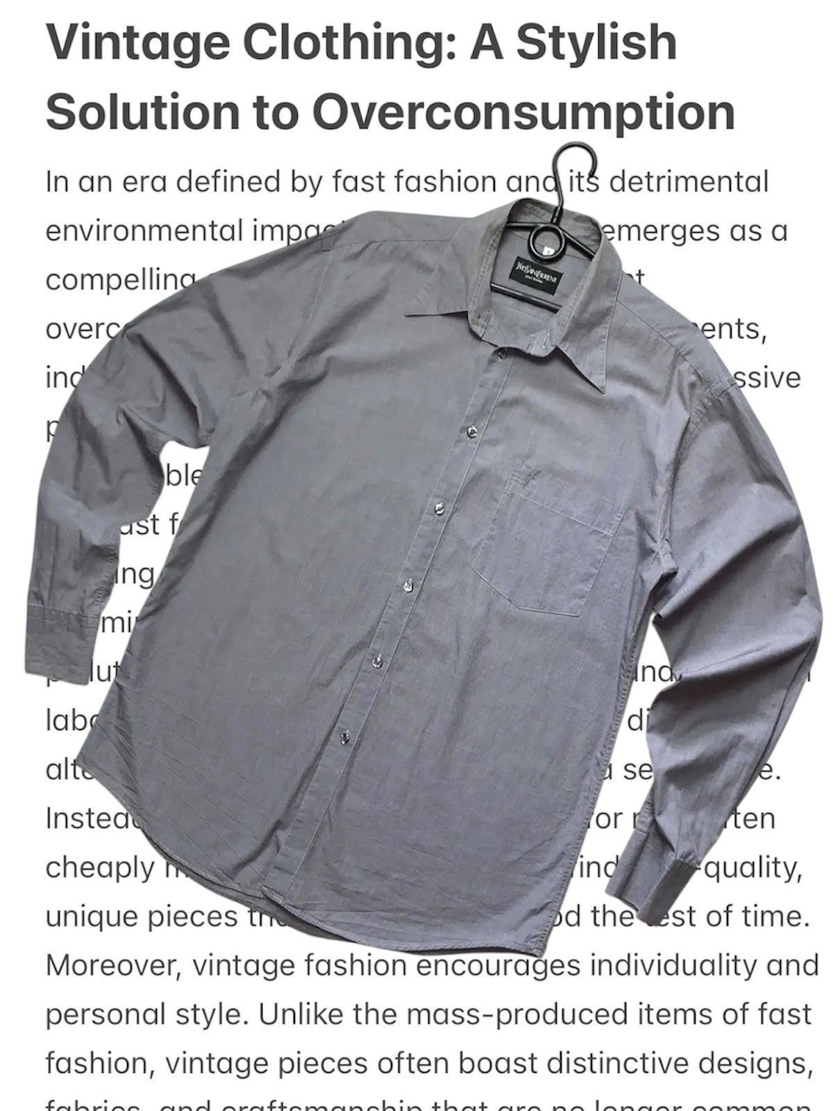 Yves Saint Laurent Vintage shirt Yves Saint Laurent YSL logo L Size US L / EU 52-54 / 3 - 1 Thumbnail