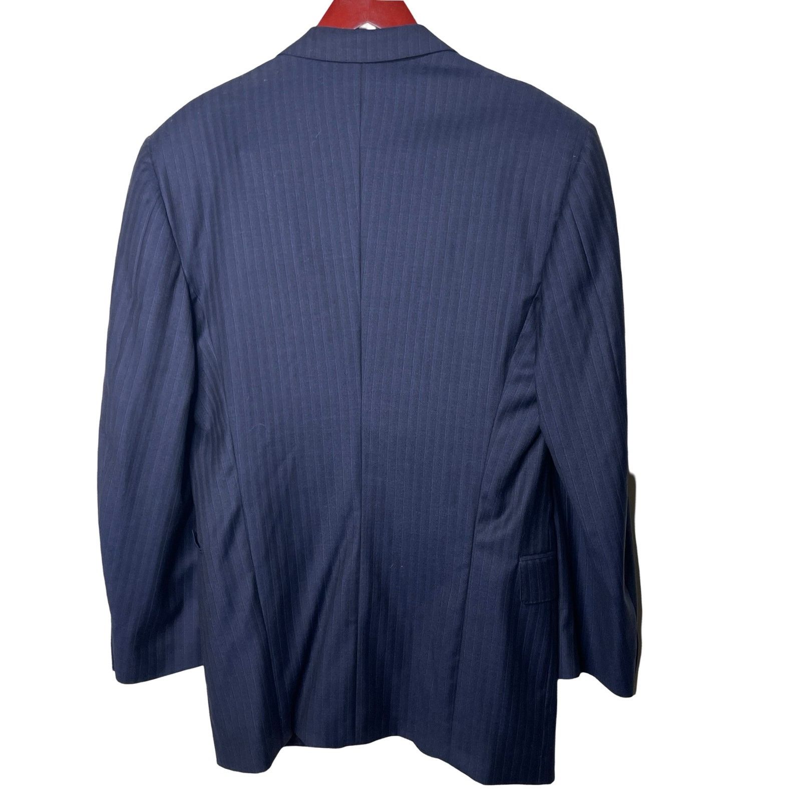 Canali Canali navy pinstripe 100% wool 2 button sport jacket blazer Size 42R - 2 Thumbnail