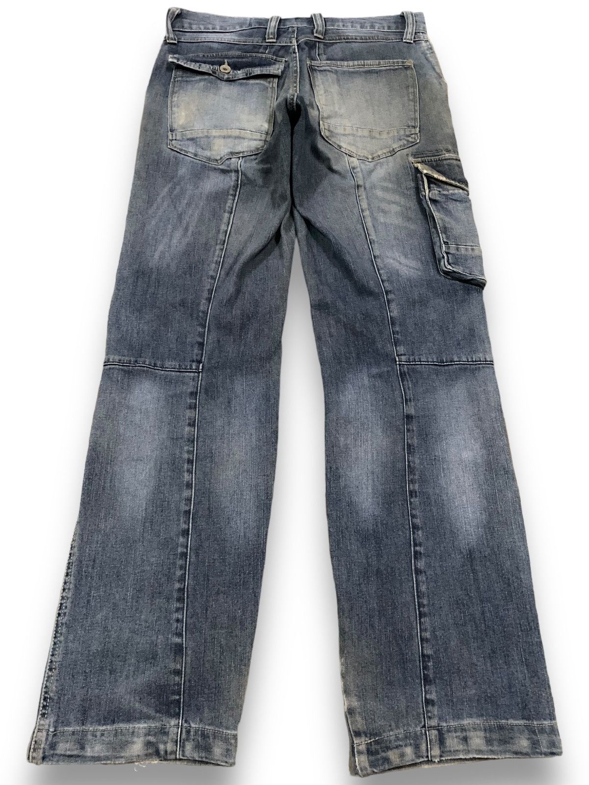Japanese Brand Japanese Brand Mud Wash Double Knee Multipockets Cargo Jeans Size US 32 / EU 48 - 2 Thumbnail