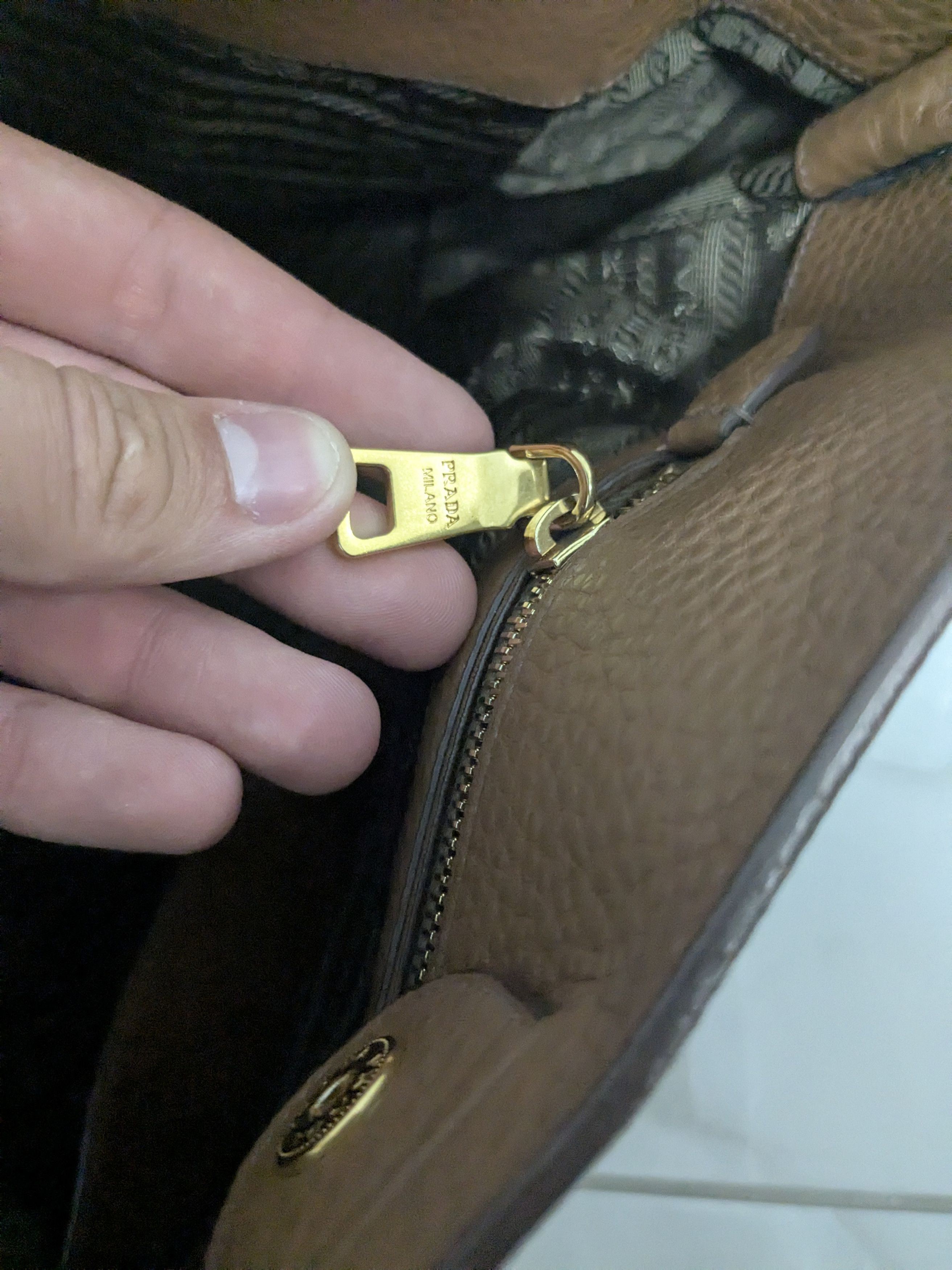 Prada Prada Camel Daino Leather Hobo Shoulder Bag Size ONE SIZE - 11 Thumbnail