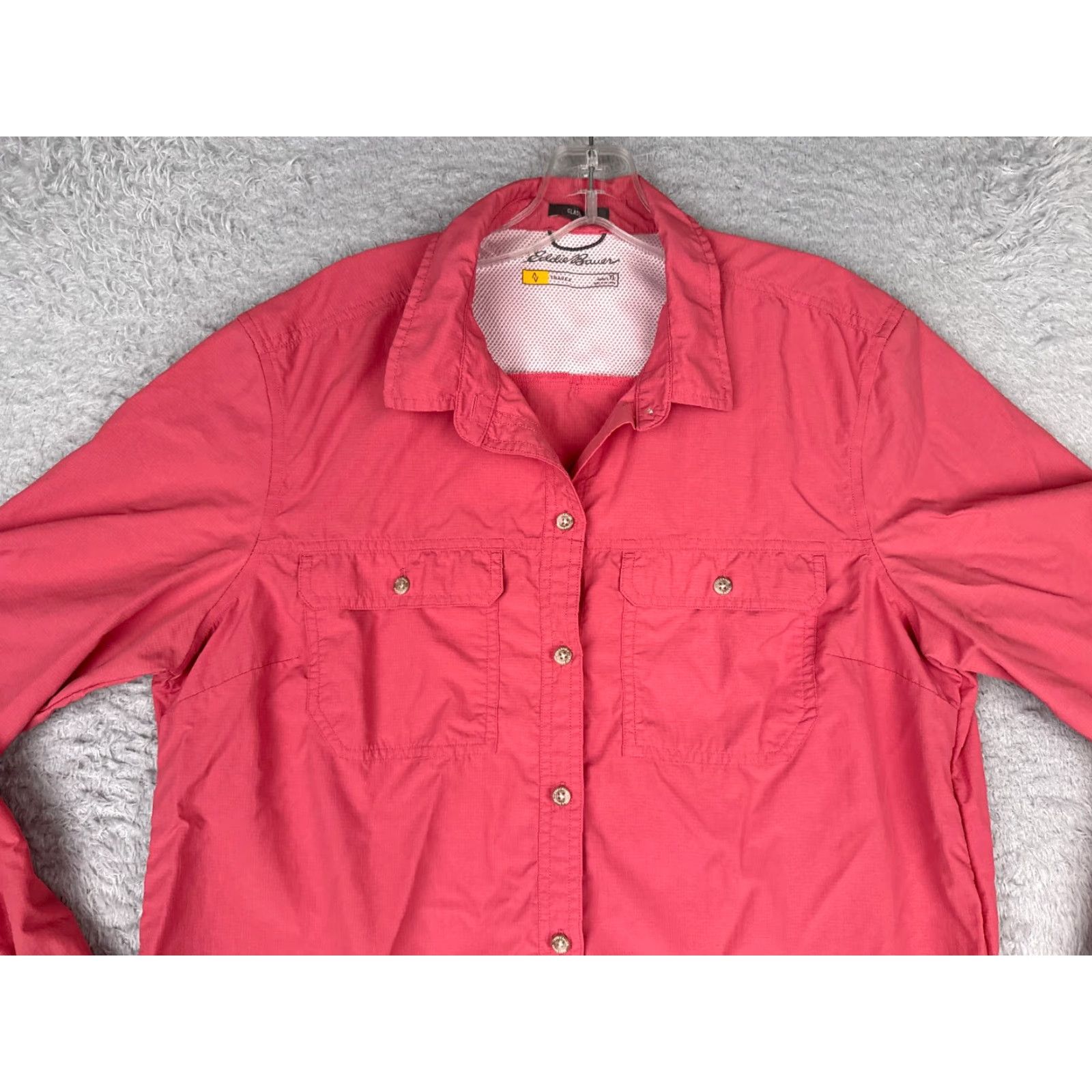 Eddie Bauer Eddie Bauer Shirt Women Large Tall Pink Button Up Vented Fish Angler Long Sleeve Size L / US 10 / IT 46 - 4 Thumbnail