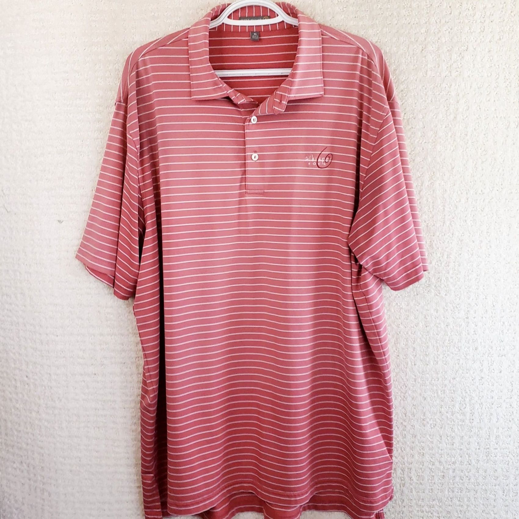 Peter Millar Peter Millar Summer Comfort Polo Shirt Mens XL Pink Striped SS Golf Whisper Rock Size US XL / EU 56 / 4 - 2 Thumbnail