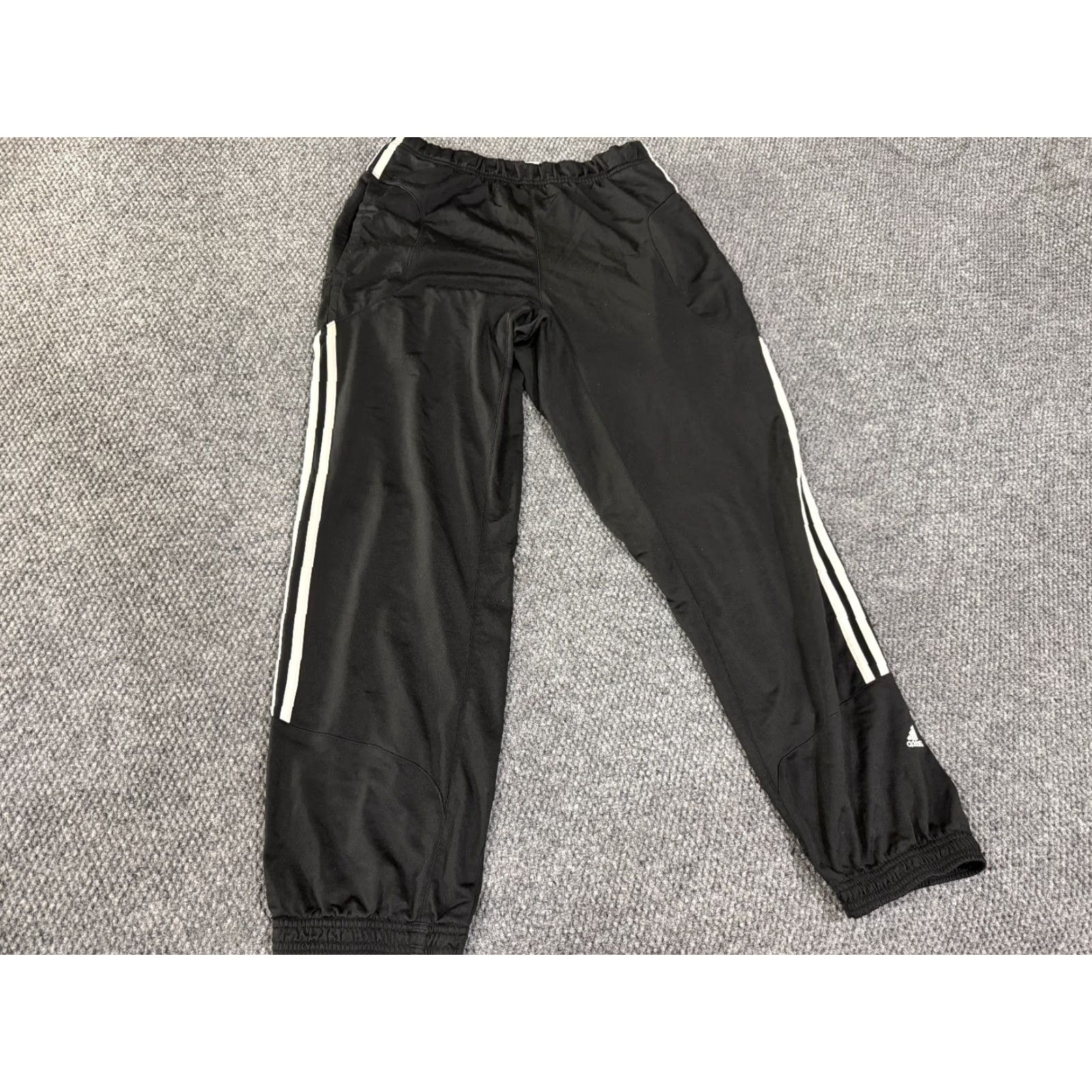 Adidas Adidas Track Pants Mens Large Black Three Stripes Trefoil Athletic Joggers L Black Size US 33 - 2 Thumbnail