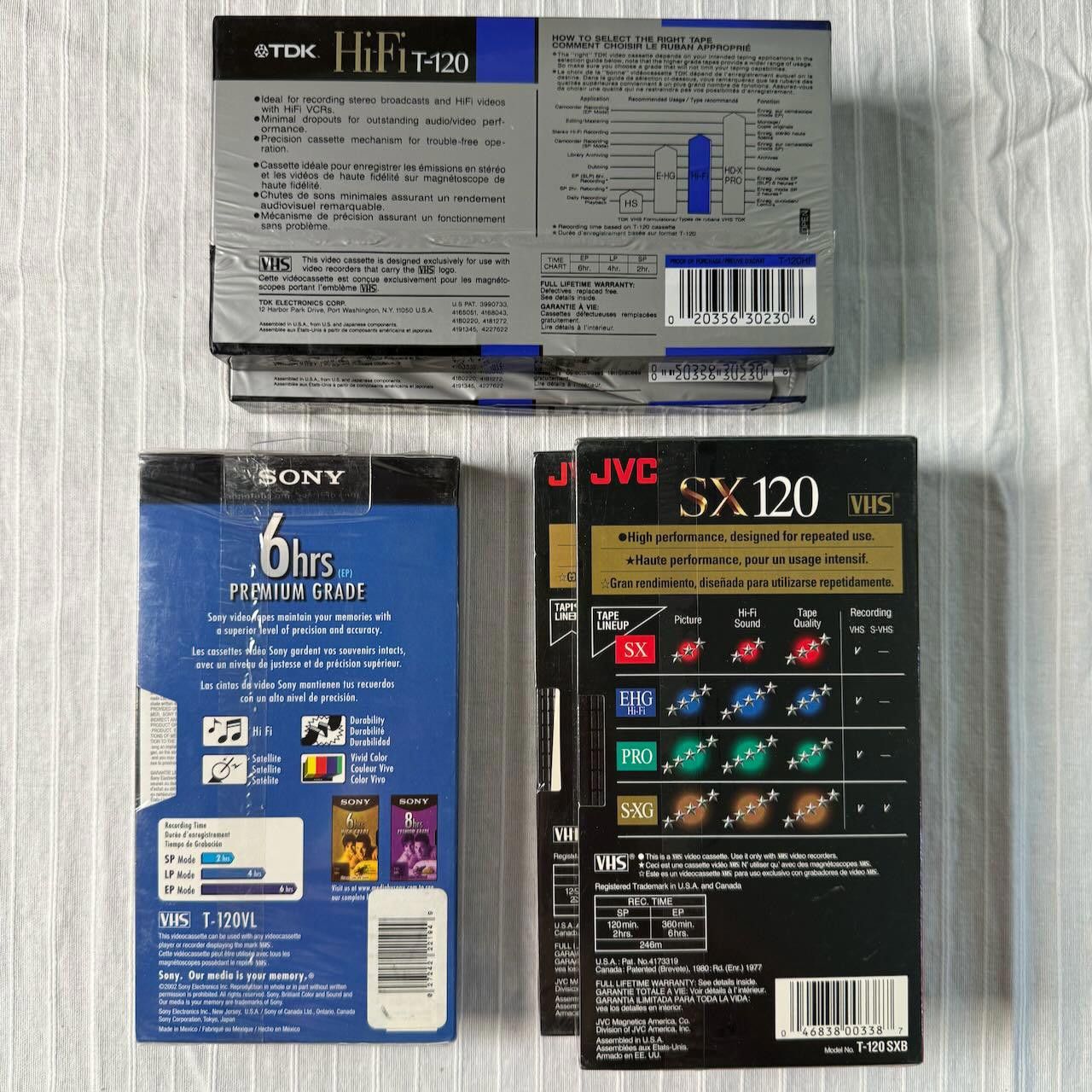 Designer Lot of 5 VTG VHS Cassette Tape JVC Sony TDK High Performance Size ONE SIZE - 3 Thumbnail