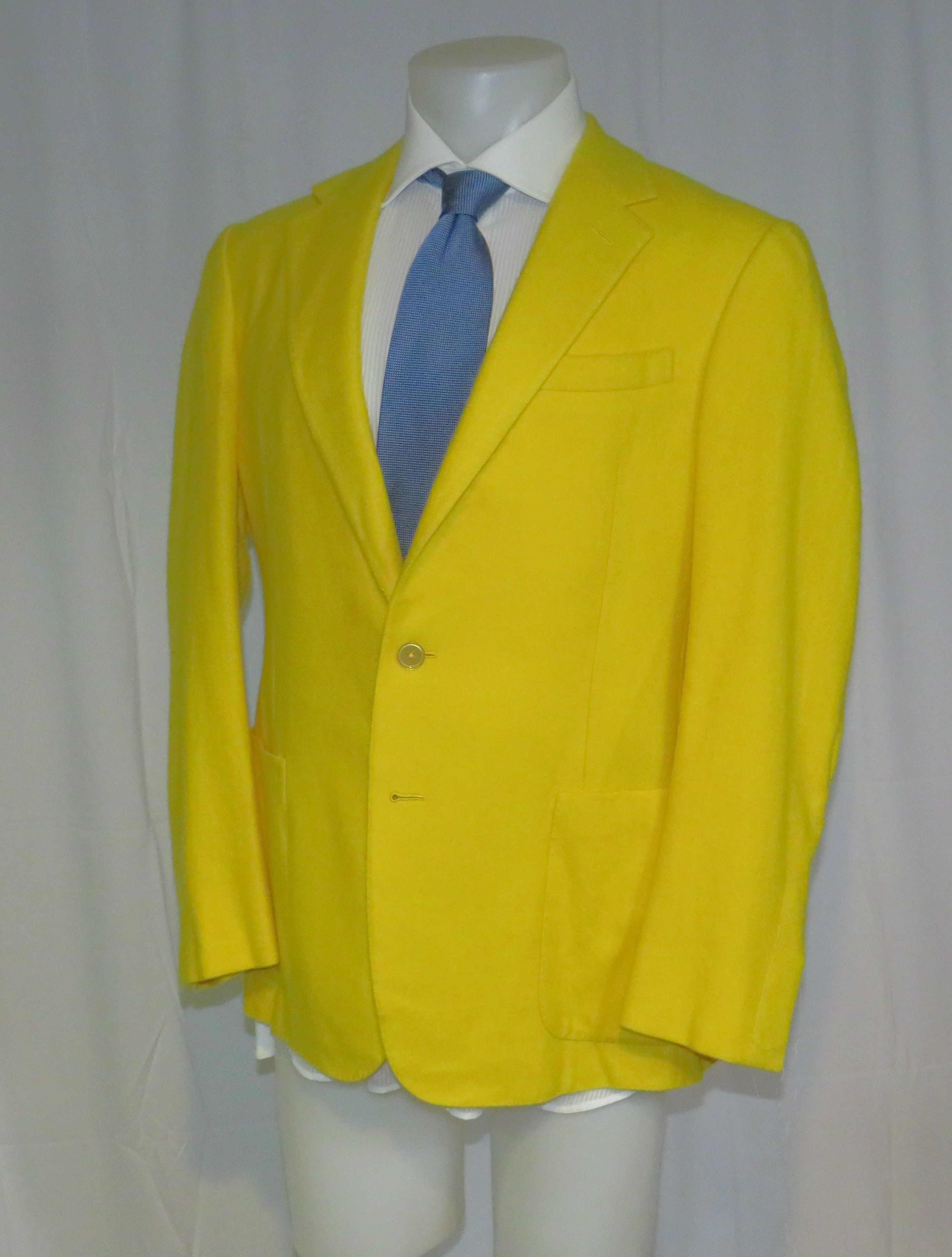 Ralph Lauren Purple Label Handmade Yellow Brushed Cashmere Blazer 40R NWT $5495 Size 40R - 6 Thumbnail