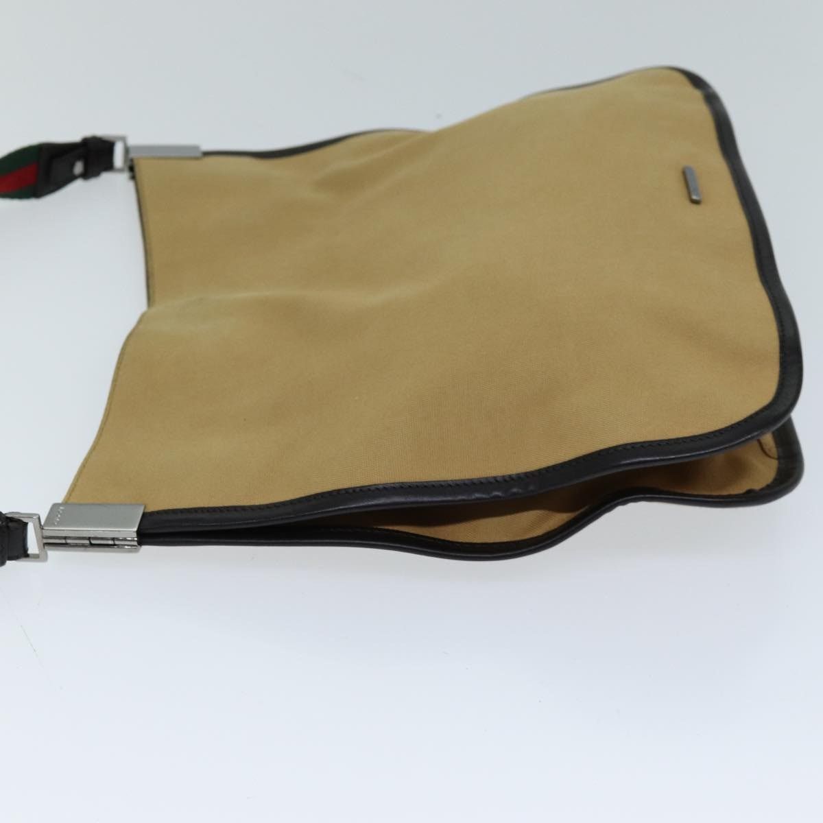 Gucci GUCCI Web Sherry Line Shoulder Bag Canvas Beige Green 001 Size ONE SIZE - 5 Thumbnail