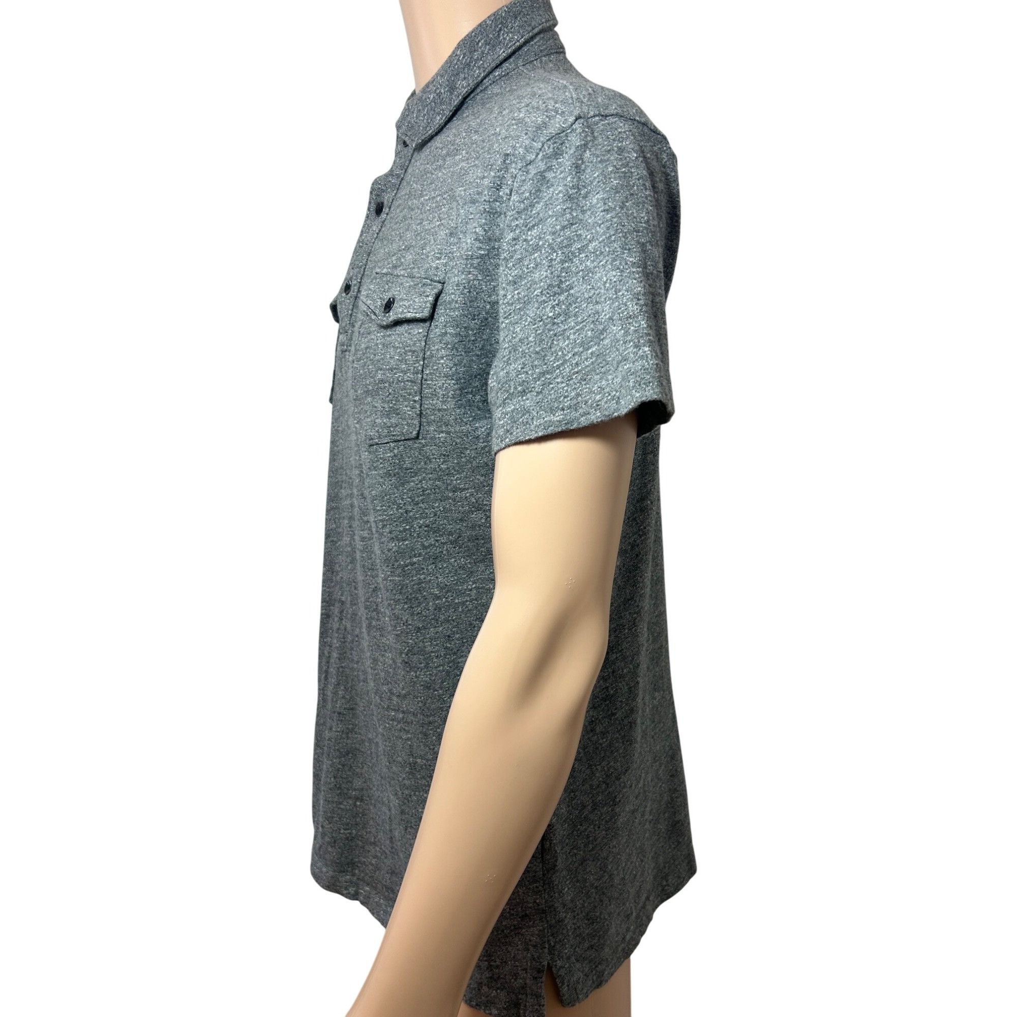 Gap Gap Men’s Polo Shirt Grey L Short Sleeve Cotton 3-Button Che Size US L / EU 52-54 / 3 - 2 Thumbnail