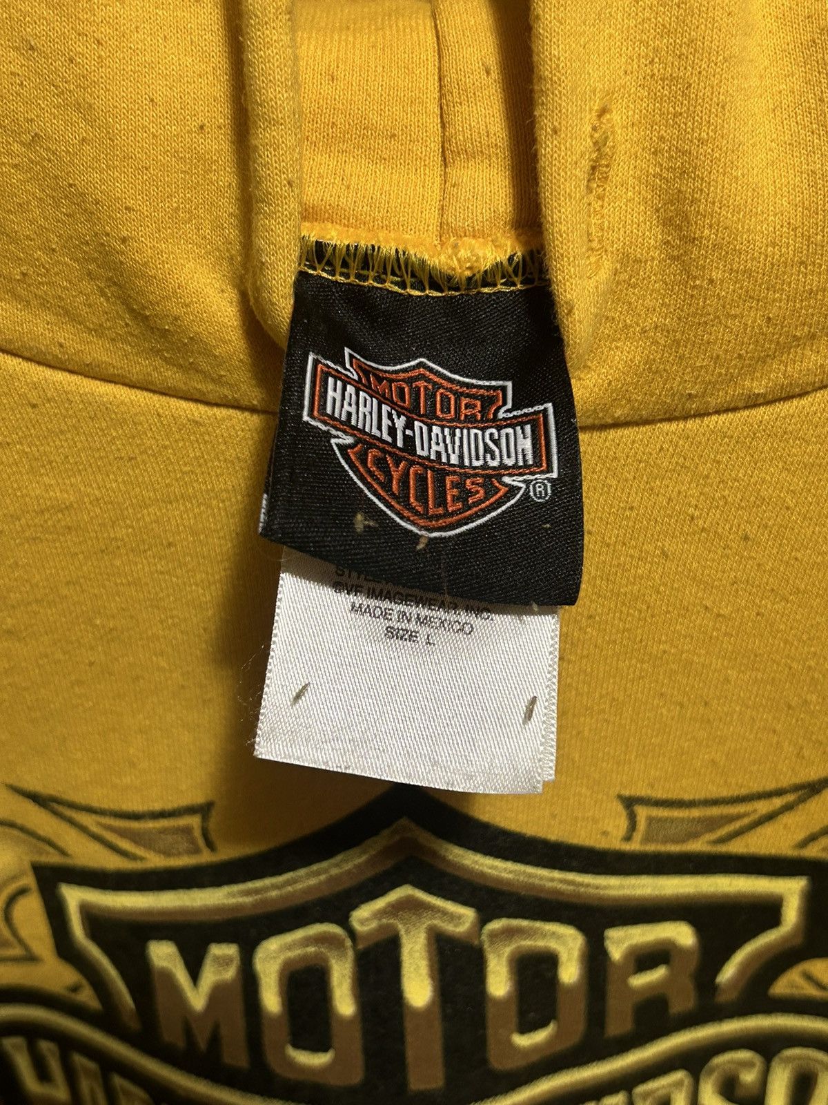 Harley Davidson Vintage Y2K Harley Davidson Yellow Iowa Mens L Hoodie Size US L / EU 52-54 / 3 - 3 Thumbnail