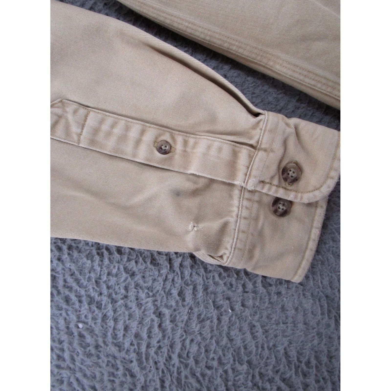 Carhartt VINTAGE Carhartt S09SRW Canvas Work Shirt Long Sleeve Button Sandstone Size L Mens Size US L / EU 52-54 / 3 - 5 Thumbnail