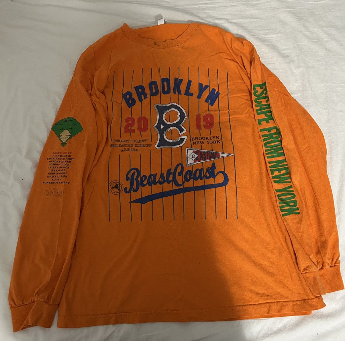 Flatbush Zombies Beast Coast Orange Long Sleeved Shirt Size US XL / EU 56 / 4 - 1 Thumbnail