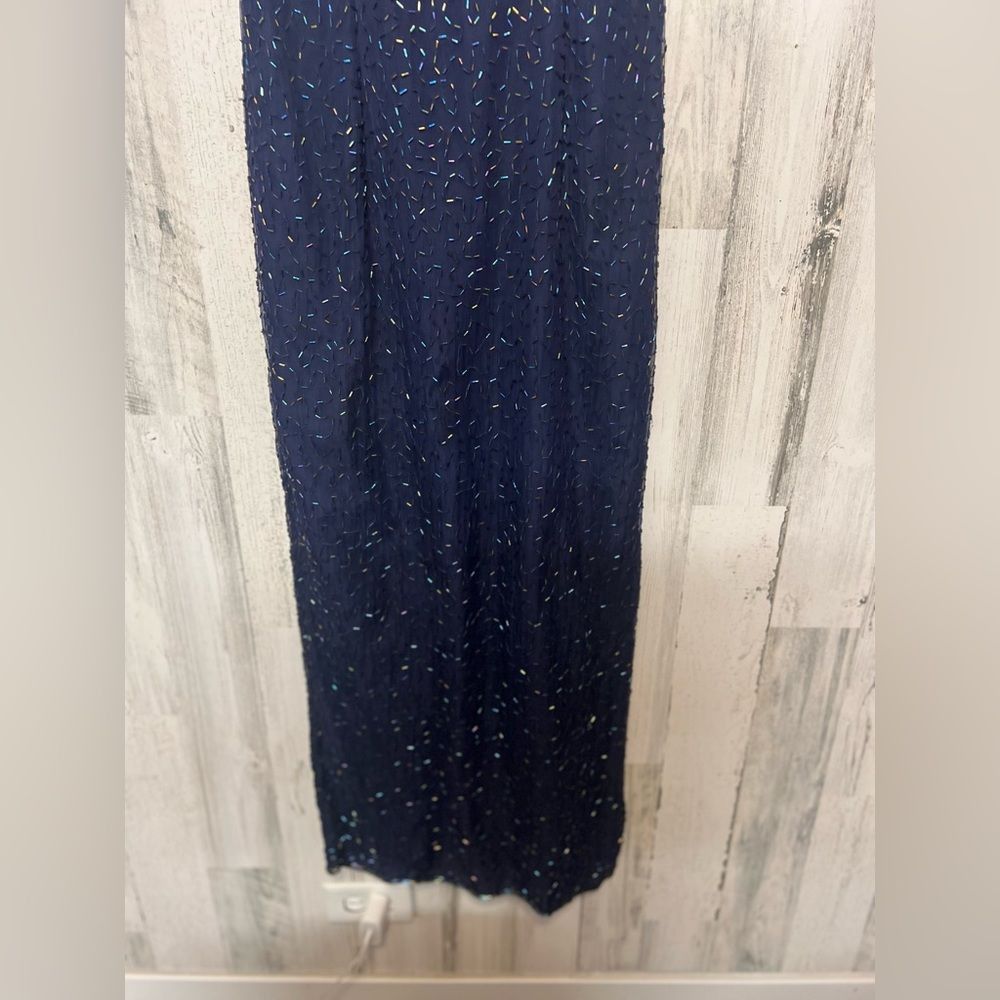 Other Navy Blue Beaded Embellished Maxi Dress Formal Evening Gown Size M / US 6-8 / IT 42-44 - 6 Thumbnail