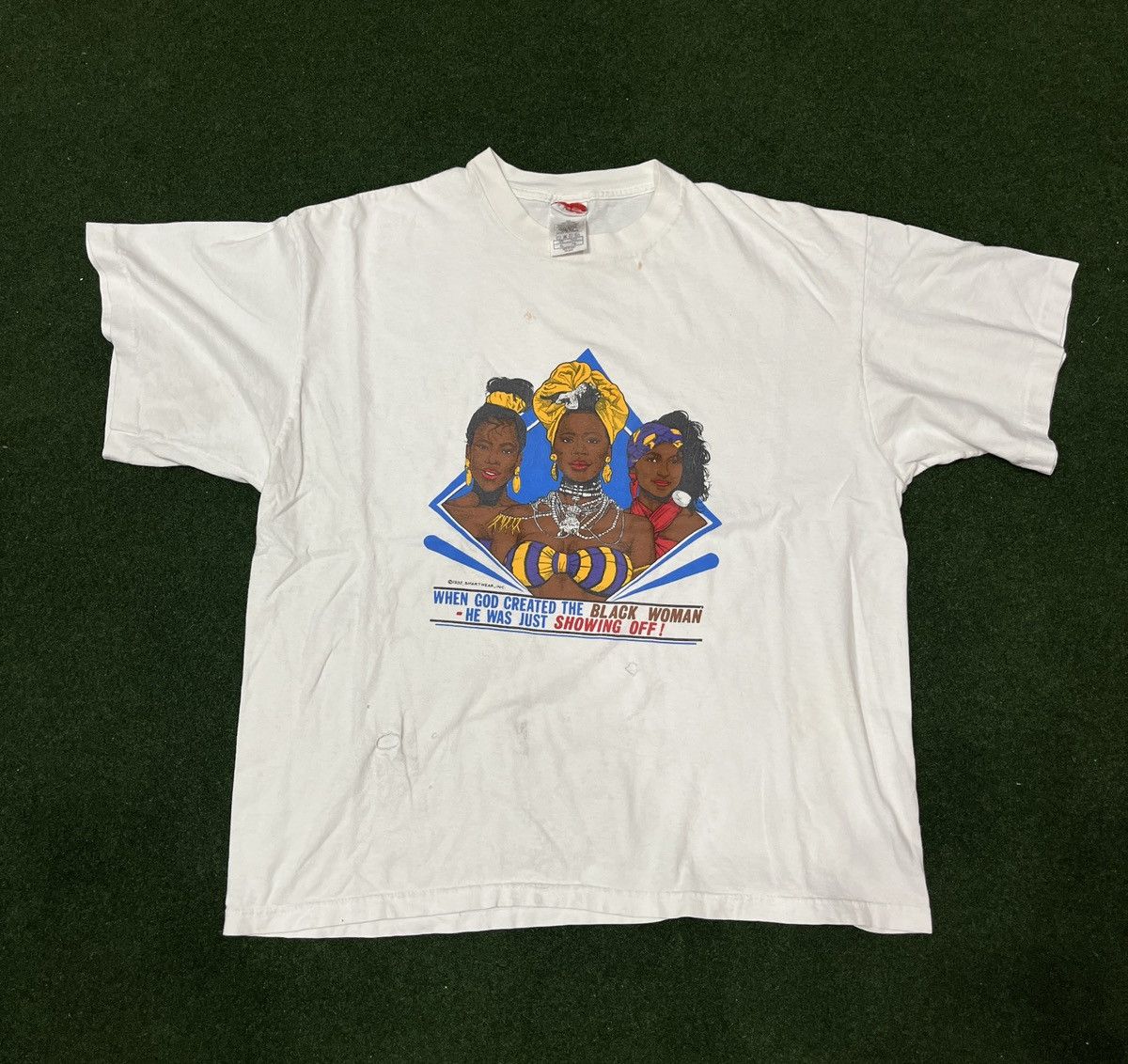 Vintage Vintage 90s “When God created the black woman” Tee sz XL Size US XL / EU 56 / 4 - 1 Thumbnail