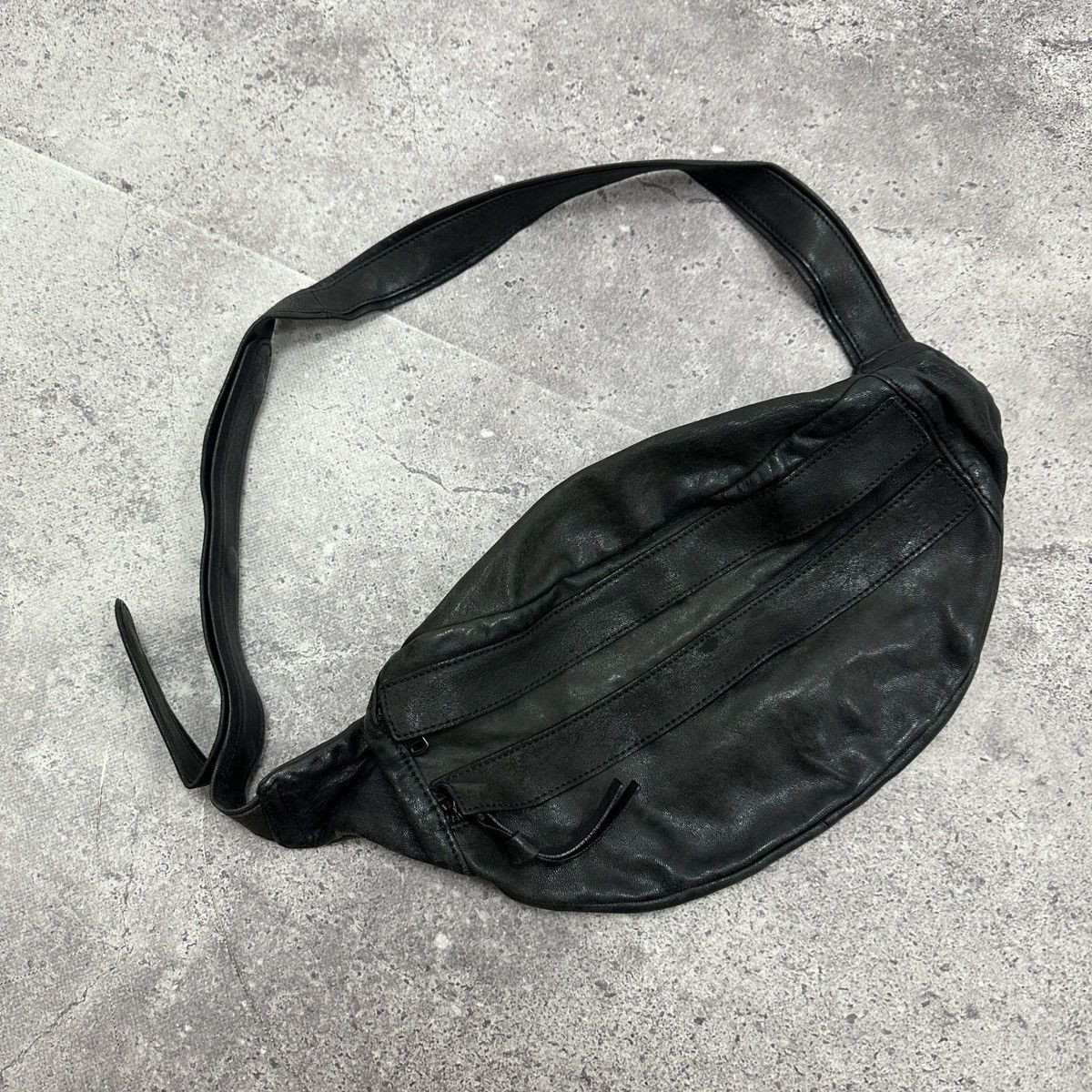 Vintage 00s Yvonne Kone Leather Bum Bag Italy hype og luxury