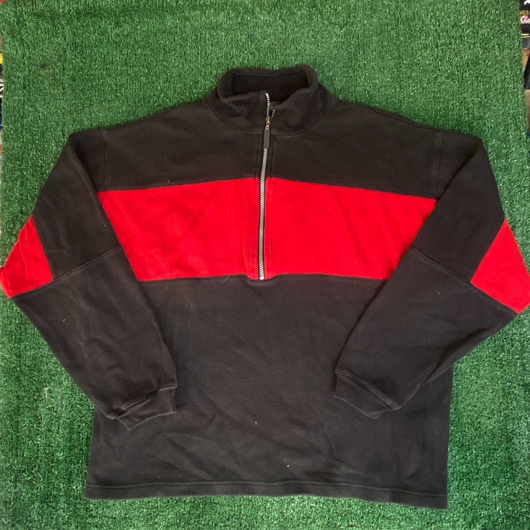 Marlboro Vintage 90s Marlboro Pullover Sweatshirt Striped Zip Shirt Size US L / EU 52-54 / 3 - 1 Thumbnail