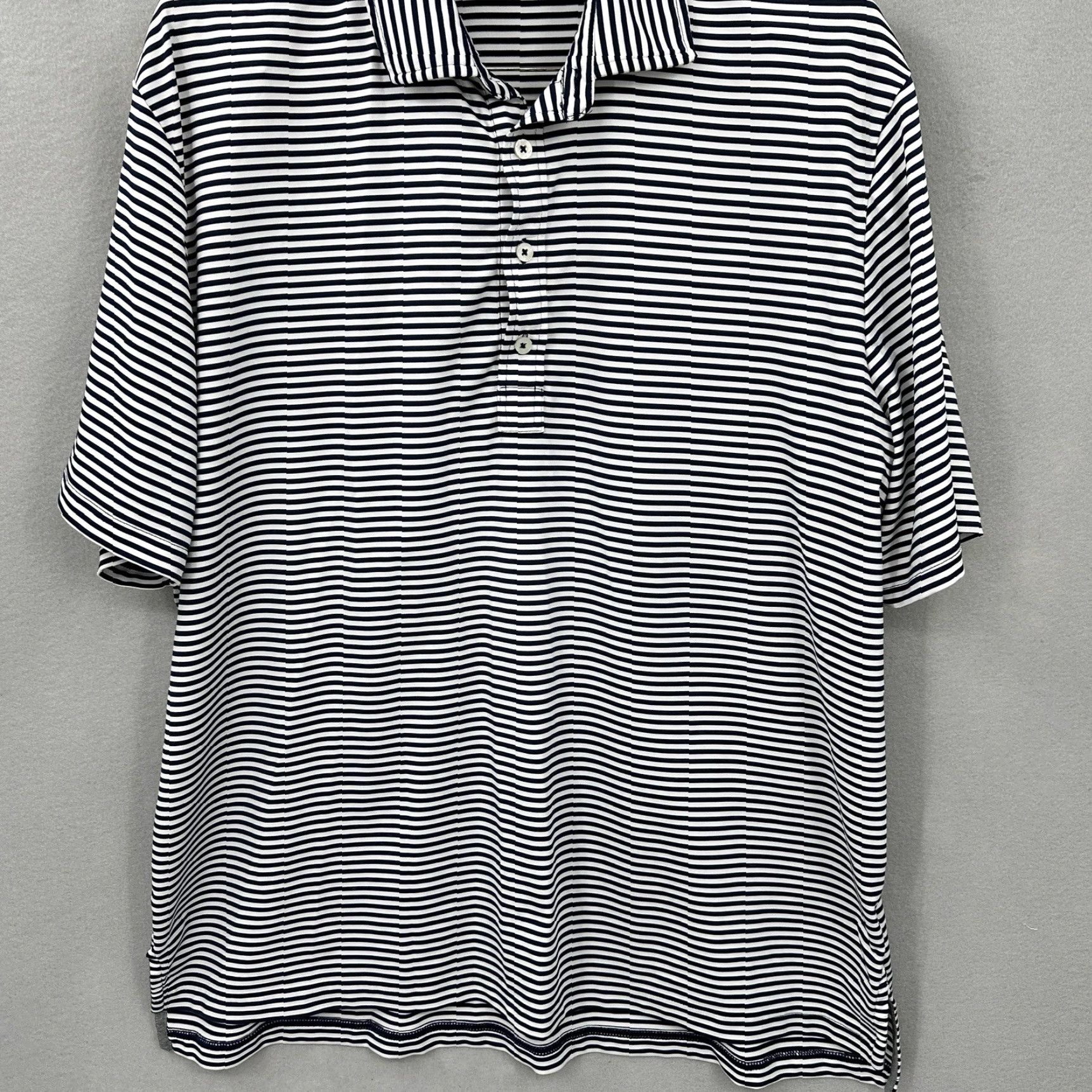 RLX Ralph Lauren VINTAGE RLX Ralph Lauren Polo Shirt Mens XL Navy Blue Striped Golf Preppy Collared Dad Size US XL / EU 56 / 4 - 3 Thumbnail