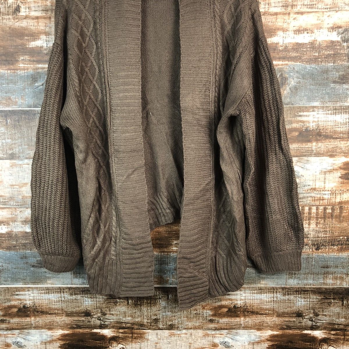Homespun Knitwear Mu Mu & Co Brown Cardigan Knitwear #A2346 Size L / US 10 / IT 46 - 2 Thumbnail
