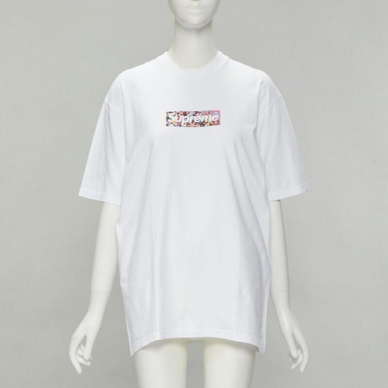 Supreme SUPREME Murakami Relief Fund floral box logo white cotton tshirt M Size M / US 6-8 / IT 42-44 - 1 Thumbnail