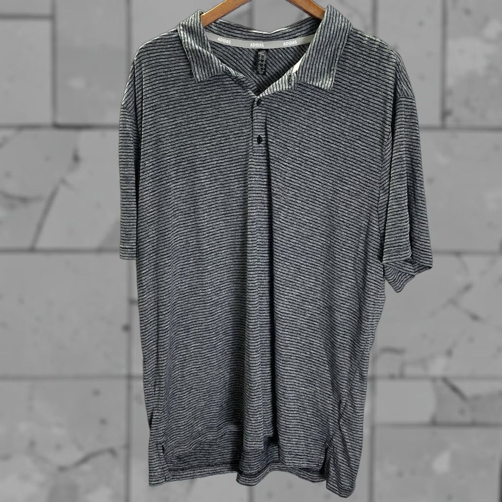 Adidas Adidas Golf Gray Striped Polo Shirt Mens 2XL Athletic Shirt Polo Golf Gr ay Striped Adidas Golf Mens 2XL Size US XXL / EU 58 / 5 - 1 Thumbnail