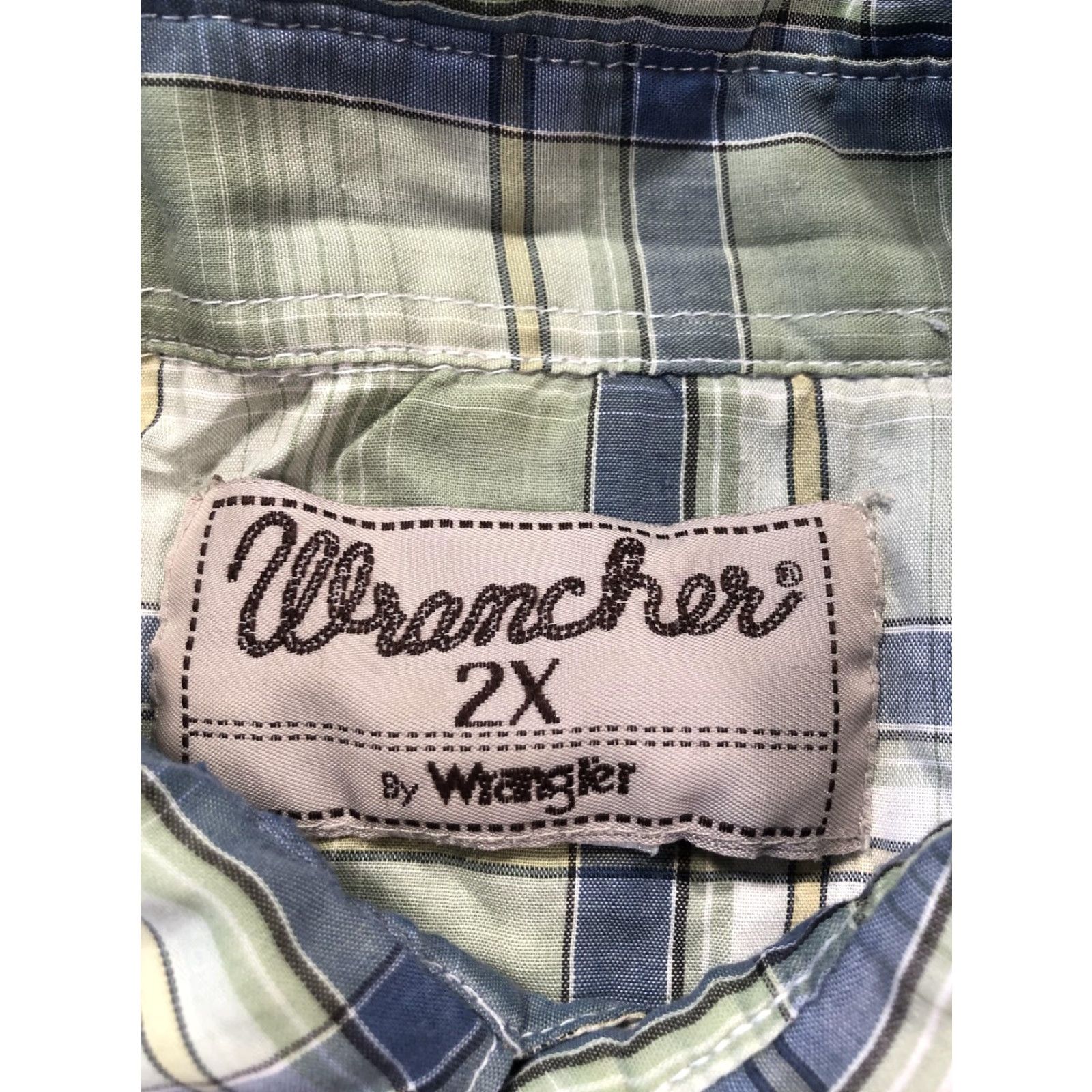 Wrangler Wrangler Shirt Mens 2XL Green Plaid Short Sleeve Western Snap Pockets Casual Size US XXL / EU 58 / 5 - 7 Thumbnail