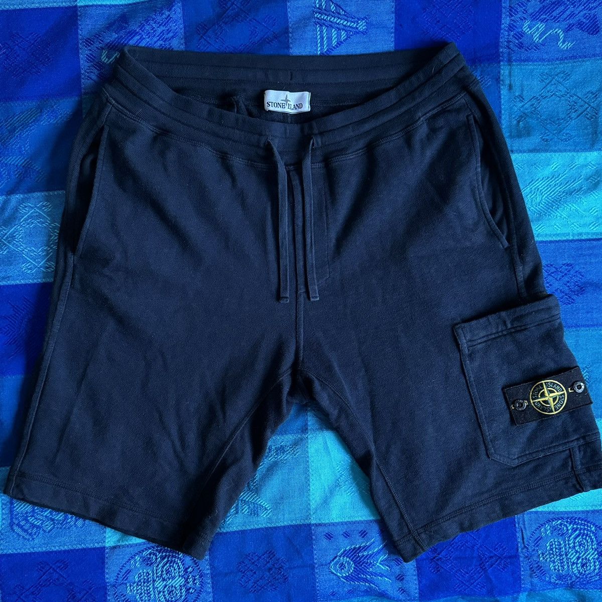 image of Stone Island Shorts in Navy, Men's (Size Large)