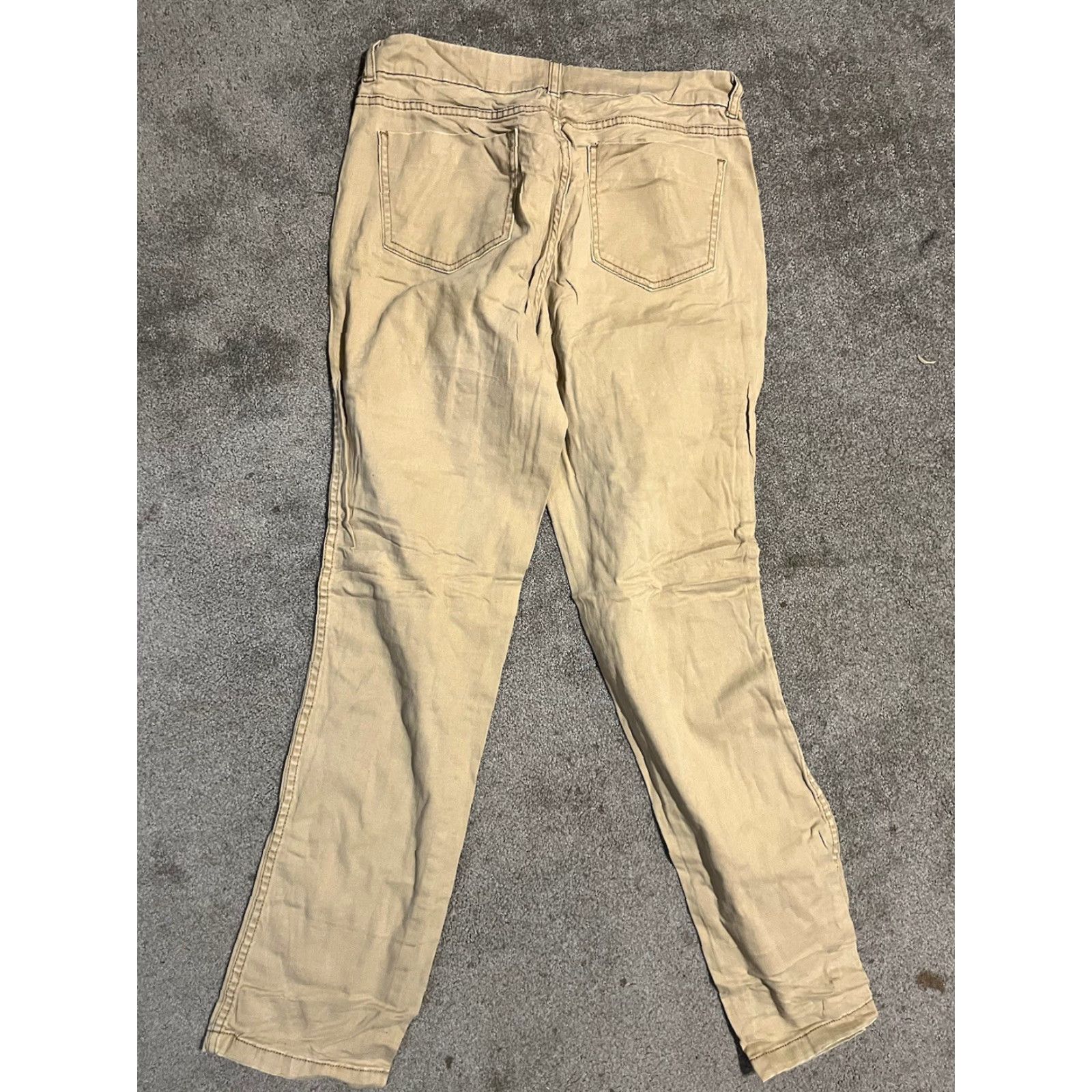 U.S. Polo Assn. U.S. POLO ASSN. Women's stretch khaki trousers Size 8 Slap Button Zip Pockets Casual Pants Regular Womens 30 in Inseam Khaki Tan Size ONE SIZE - 3 Thumbnail
