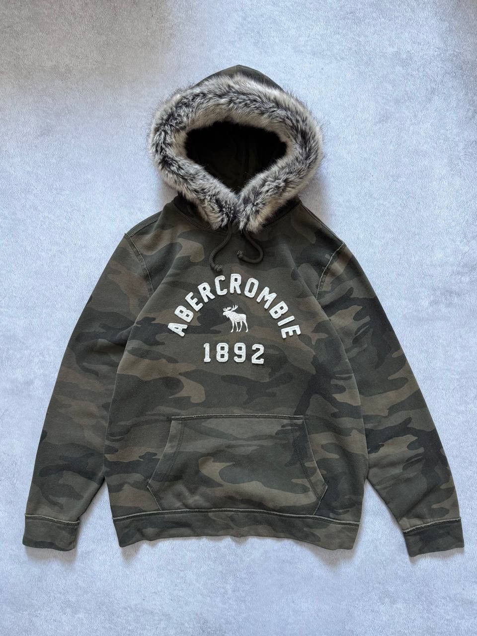 Vintage Abercrombie & Fitch Fur Zip Hoodie Y2K