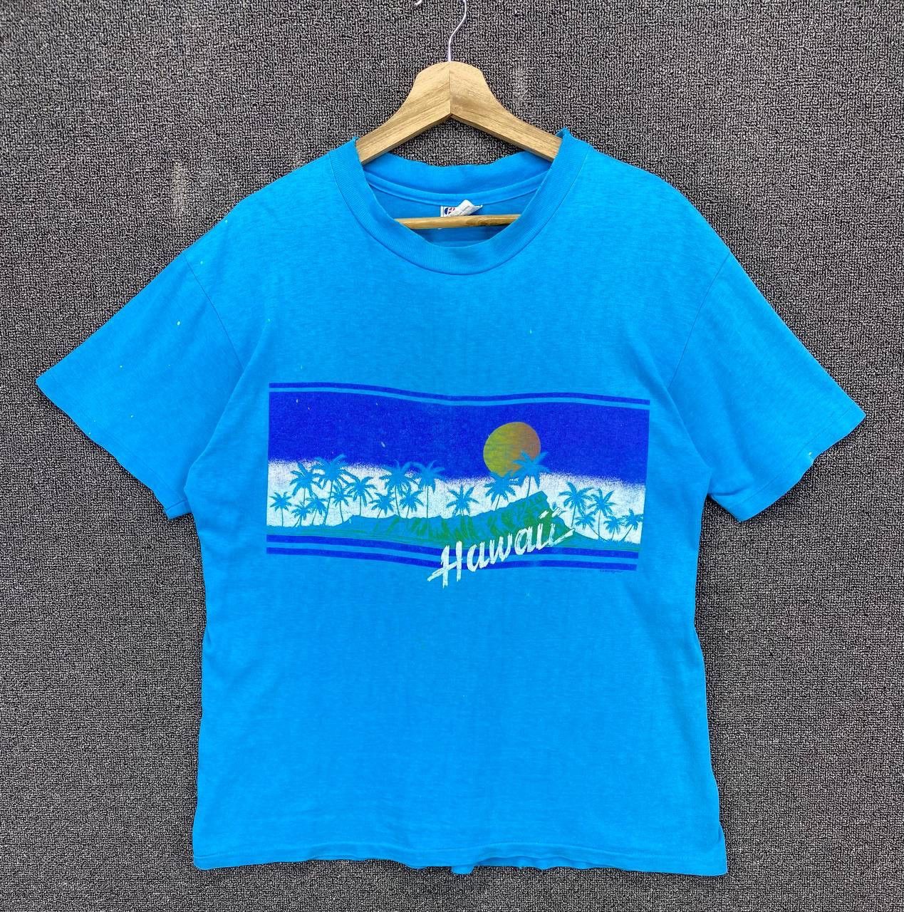 Vintage Vintage 80s Rare Hawaii Sunset Tee T Shirts Size US L / EU 52-54 / 3 - 1 Thumbnail