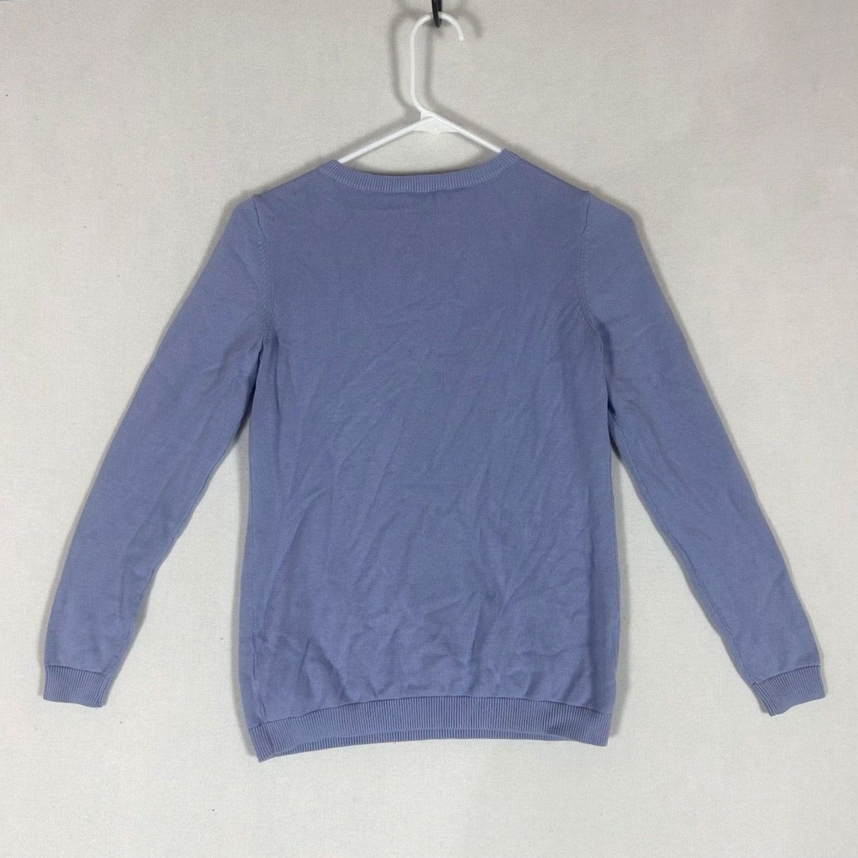 Talbots Talbots Women's Crewneck Sweater Petite P Blue Anchor Nautical Pullover Casual, Knit, Cotton, Long Sleeve, Solid, Navy/Blue, Nautical, Size XXS / US 00 / IT 34 - 6 Thumbnail