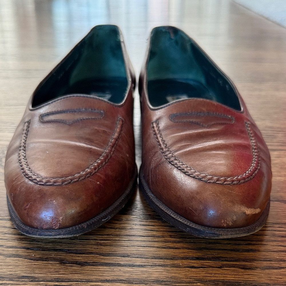 Gucci Z Gucci Men’s 42/8.5 Vintage Brown Leather Slip-On Loafers Size US 8.5 / EU 41-42 - 8 Thumbnail