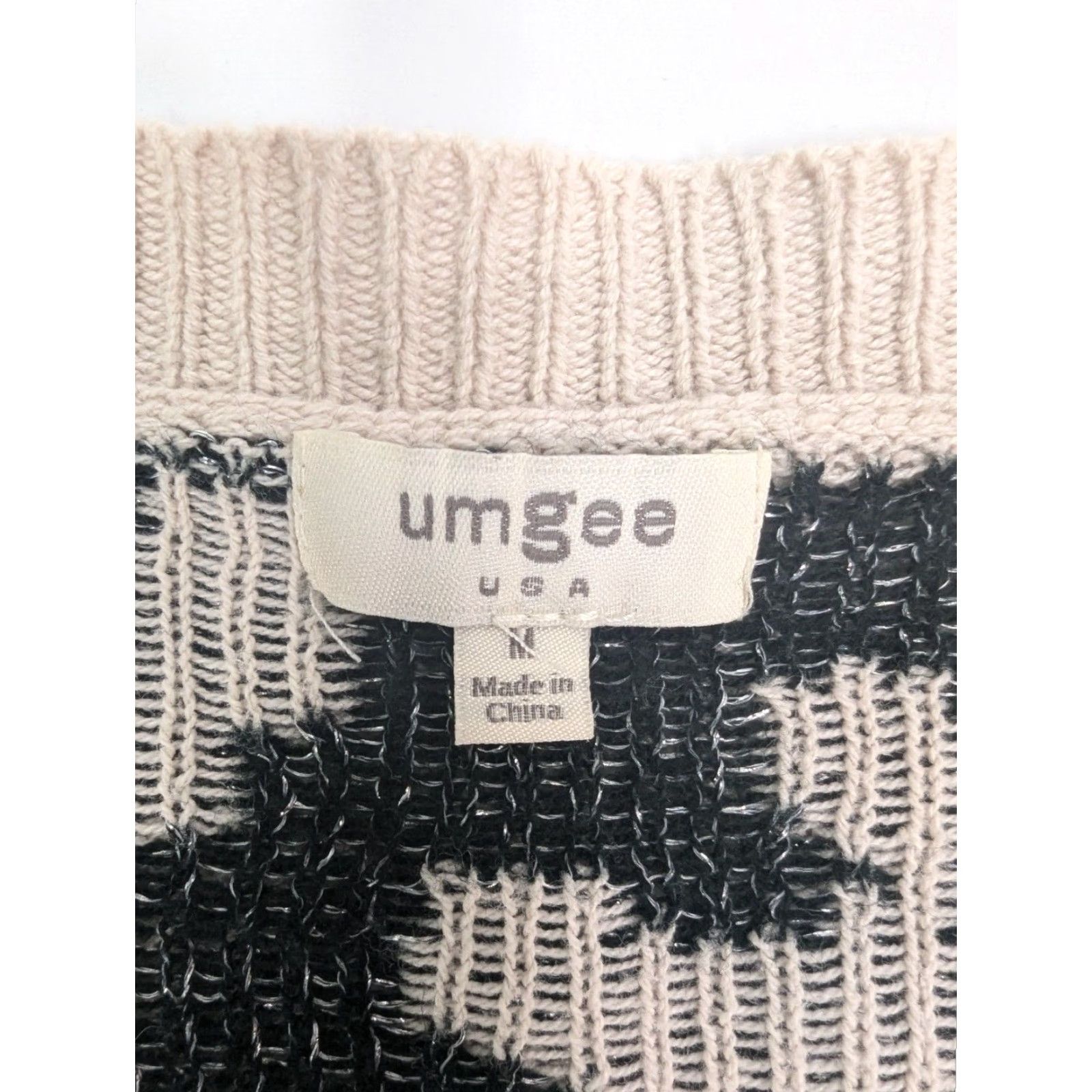 Vintage Umgee Cardigan Sweater V-Neck Animal Print Long Sleeve Beige M Size Large Medium Women Size M / US 6-8 / IT 42-44 - 7 Thumbnail