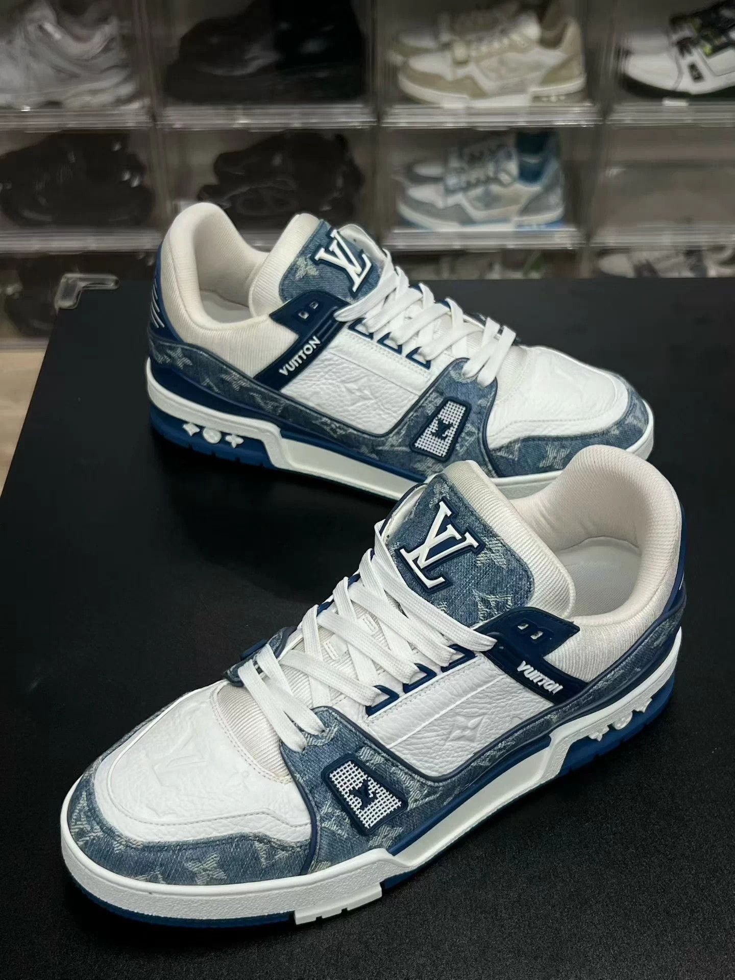Louis Vuitton LV TRAINER Blue White Denim UK8/42 Size US 9 / EU 42 - 1 Thumbnail