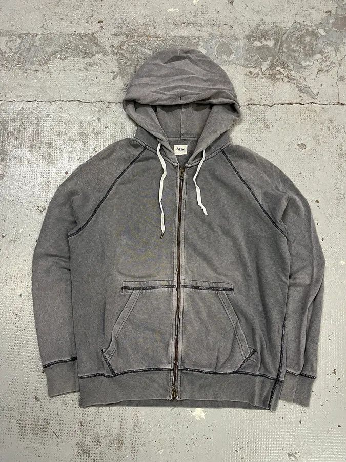 Acne Studios SS2012 Acne Studios Grey Faded Zip-up College Hoodie Size US M / EU 48-50 / 2 - 1 Thumbnail