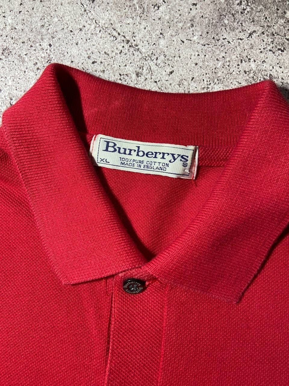 Burberry × Vintage Vintage Burberry Red Polo T-shirt Luxury Embroidered Logo Size US XL / EU 56 / 4 - 5 Thumbnail